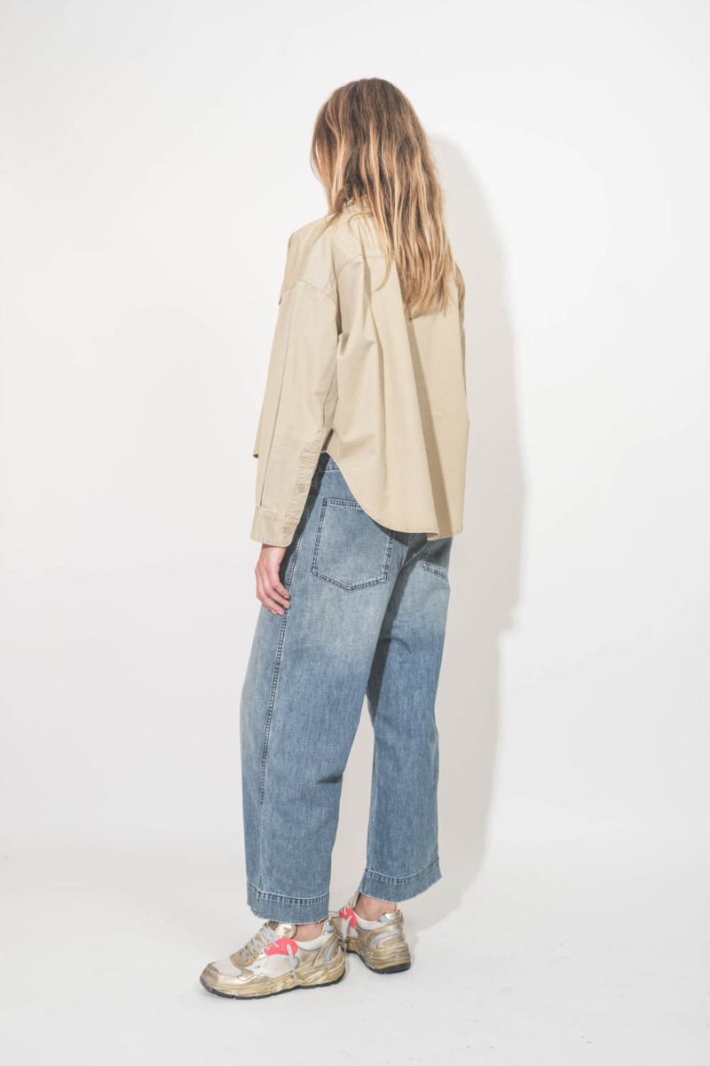 Jean Georgia Work Denimist en denim bleu Galton Indigo. Porté de dos.