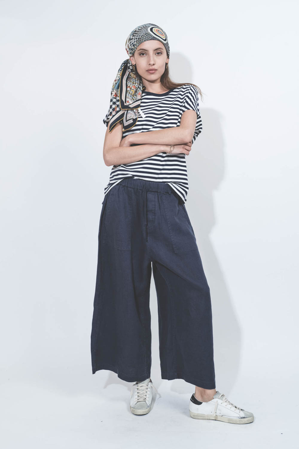 Denimist Pantalon Palazzo Lin Marine