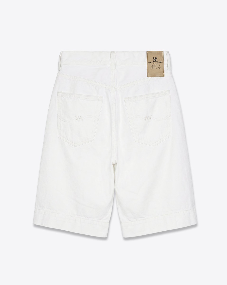 Short long Keaton relaxed Denimist en denim blanc, vu de dos.