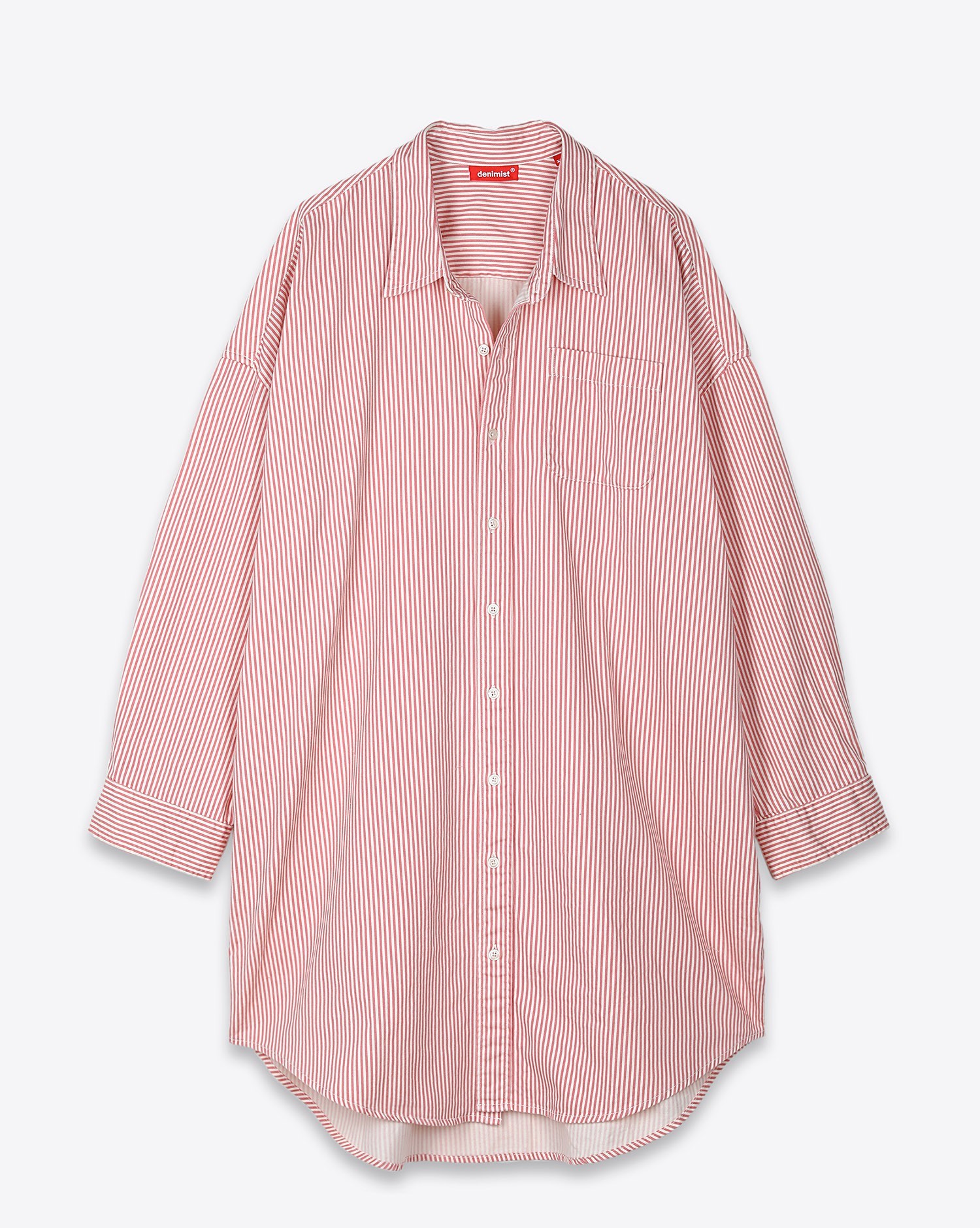 Image du produit Denimist Button Front Shirt Dress - Light Pink Stripe 