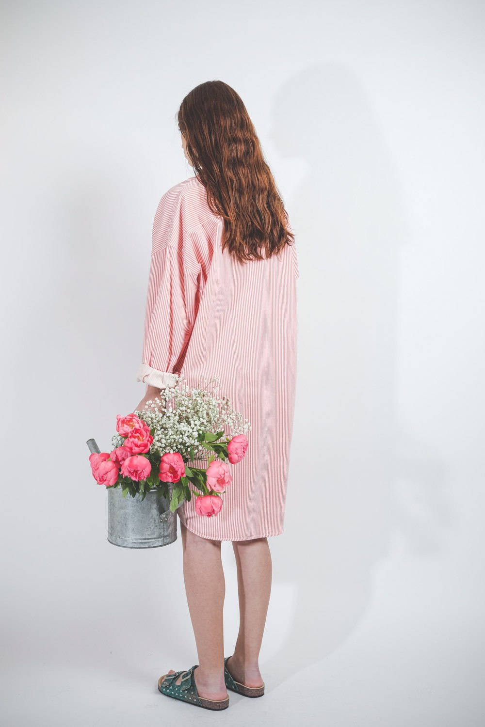 Image du produit Denimist Button Front Shirt Dress - Light Pink Stripe  - 3