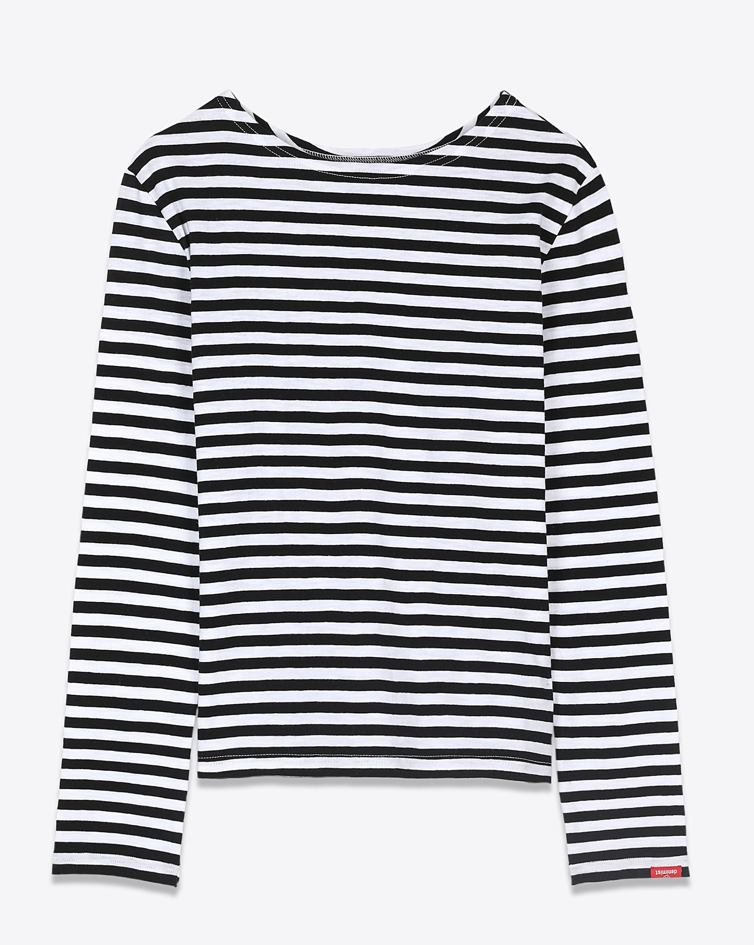 Image du produit Denimist Striped Tee - Black White Stripe   - porté