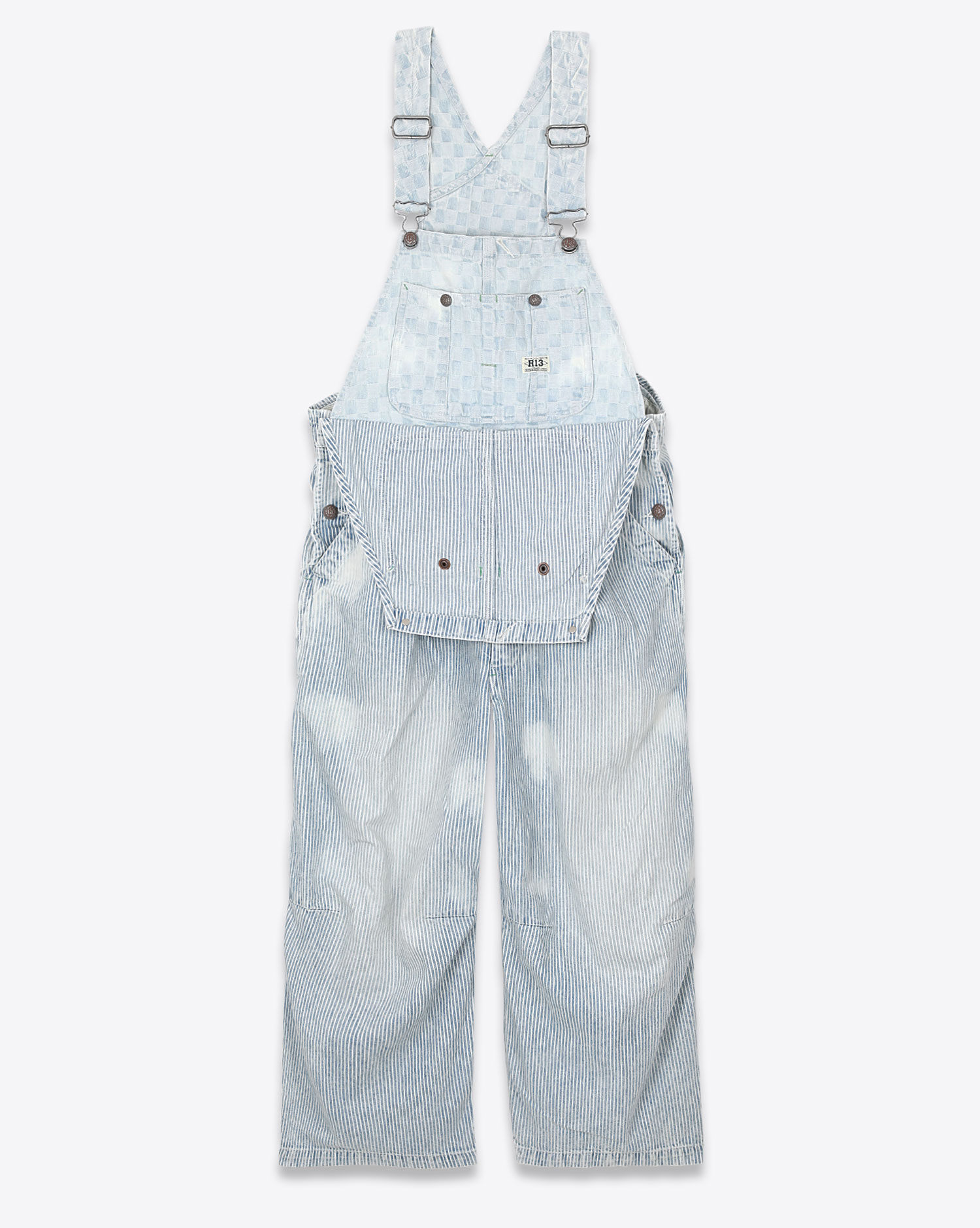 Salopette R13 Denim  Double Bib Cropped 