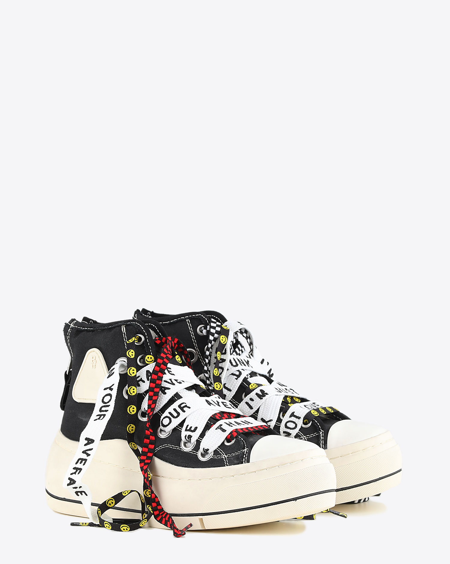 Sneakers Double Grommet High Top R13 Denim en toile noire