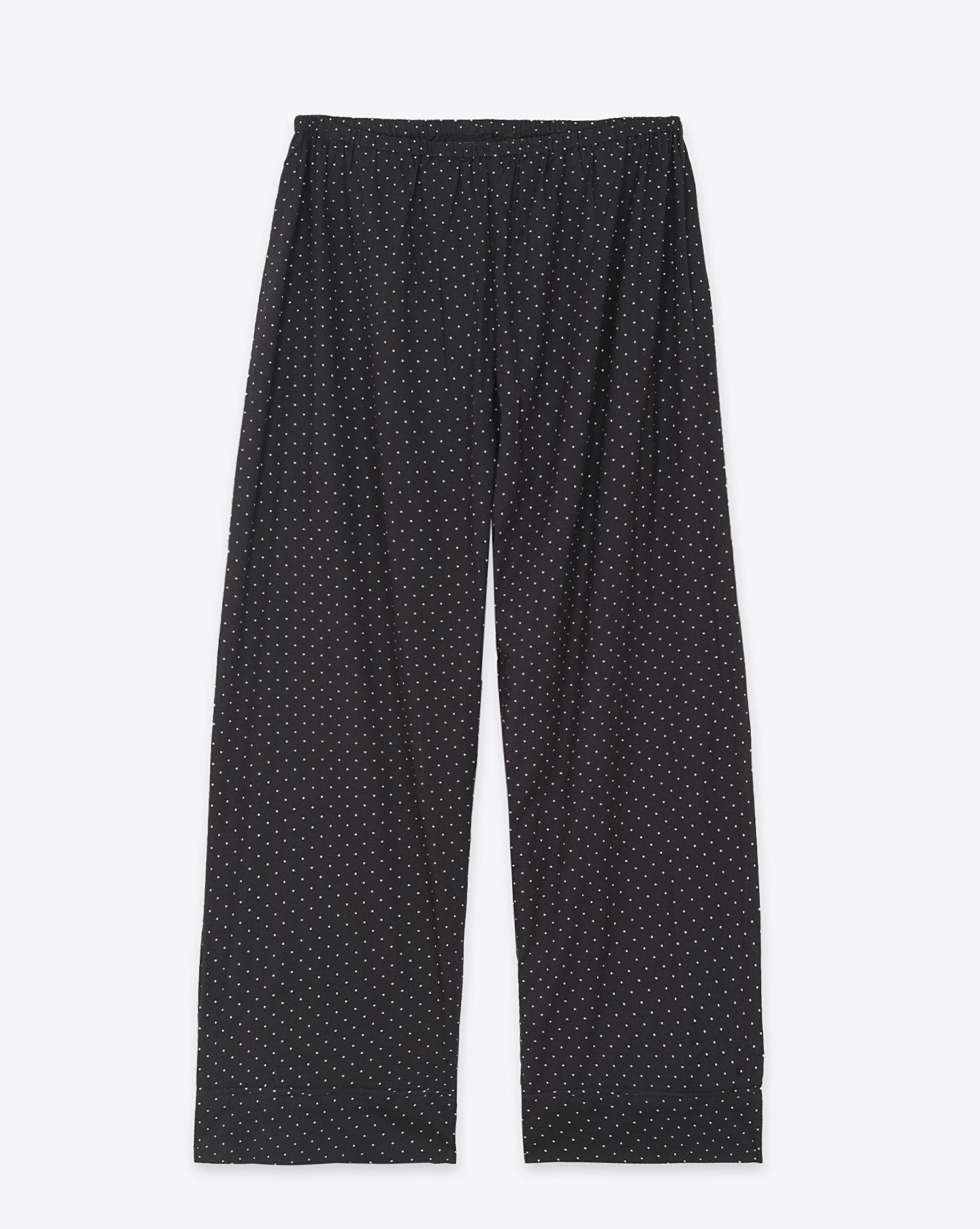 Produit Pantalon Easy Sleep Isabel Marant Etoile en coton noir à pois blancs. Vue face. 