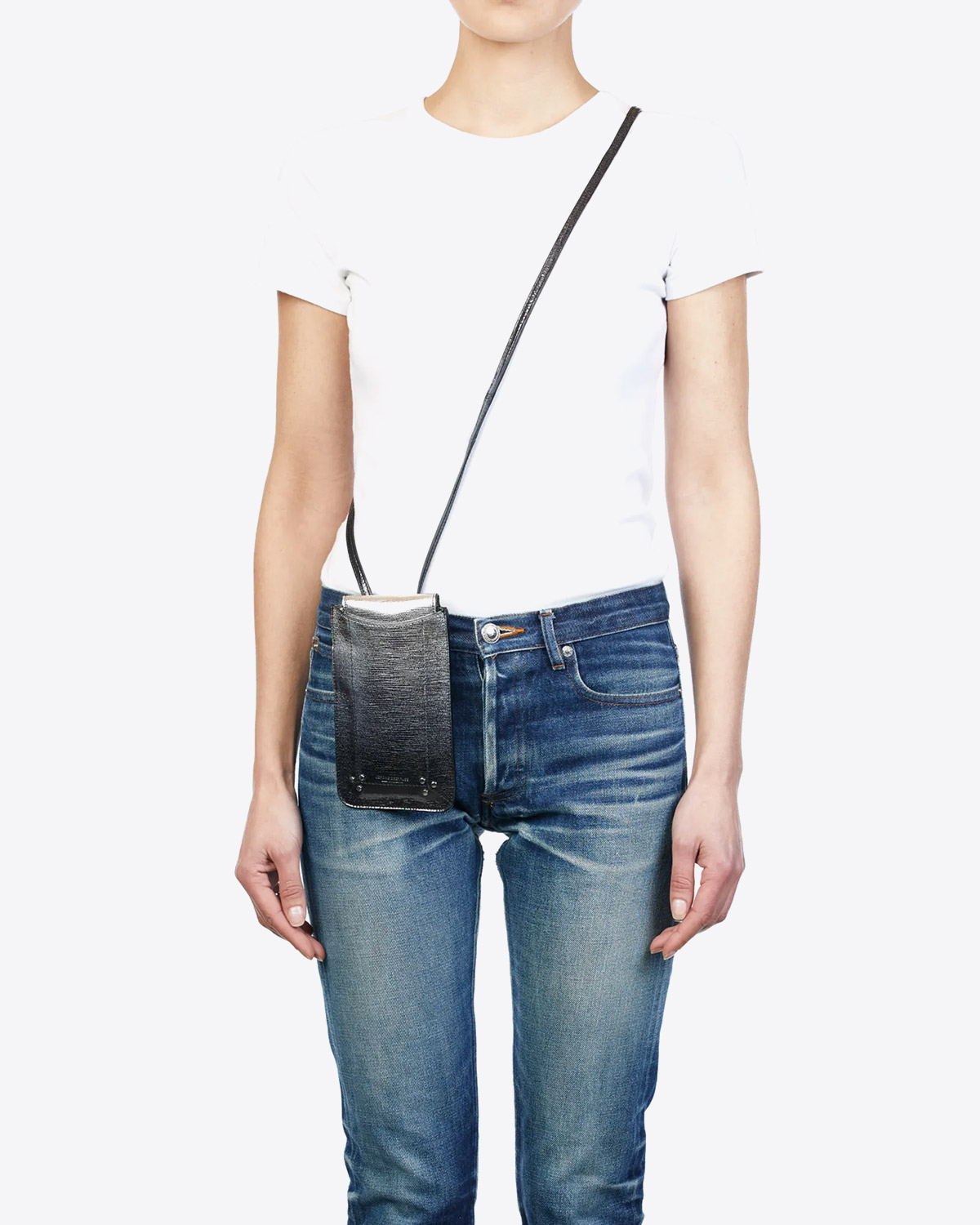 Image du produit Jérôme Dreyfuss Etui Mobile – Cuir Lamé Dégradé Noir - 3