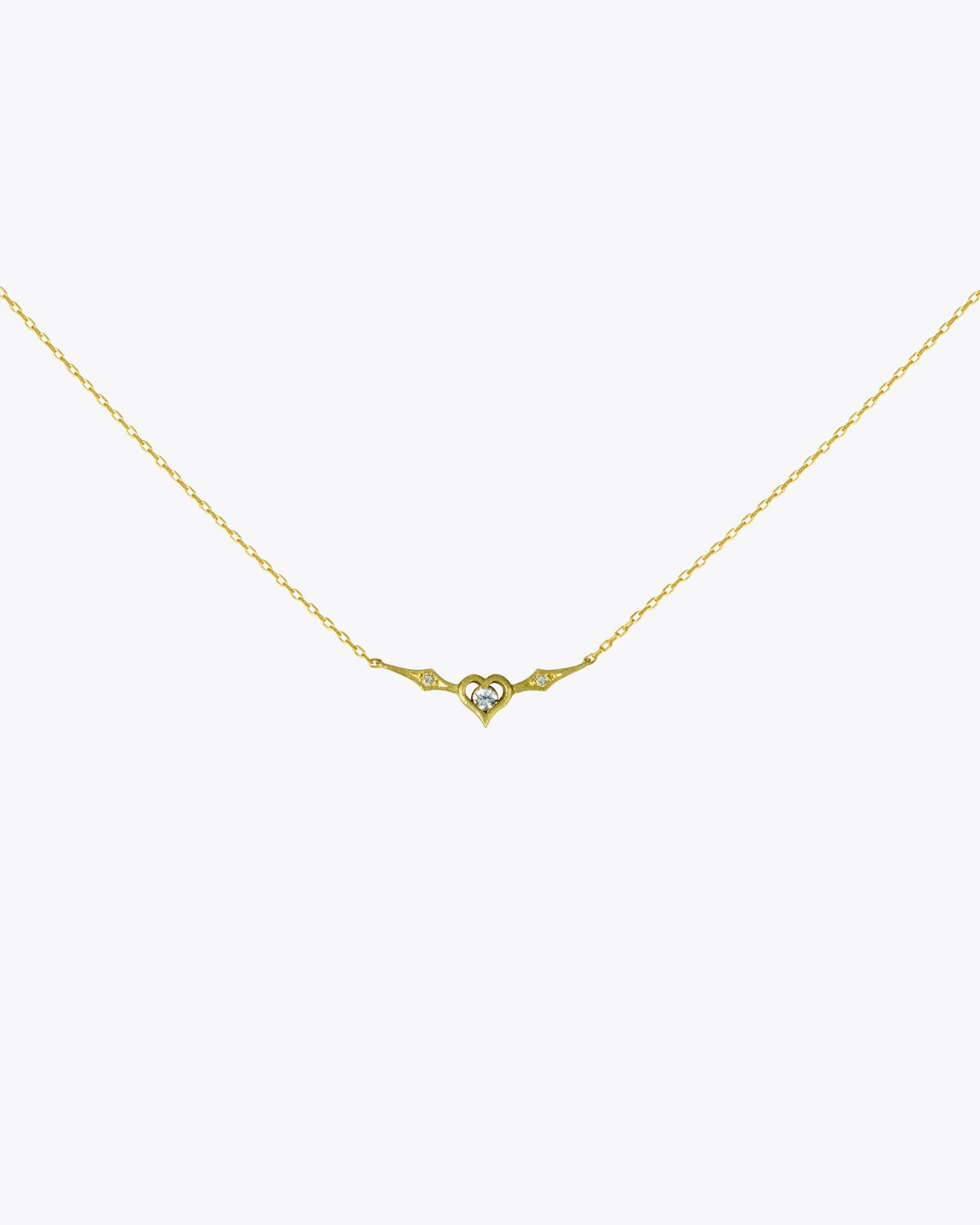 Image du produit Feidt Collier Coeur Serti - Or Jaune 9K et Saphirs Blancs