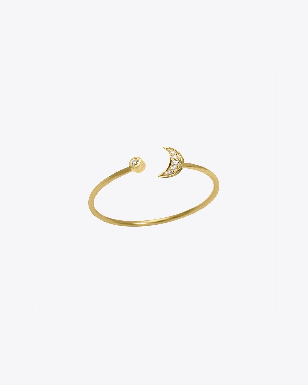 Feidt Bague Lune ouverte In the Moon for love - Or jaune 18k