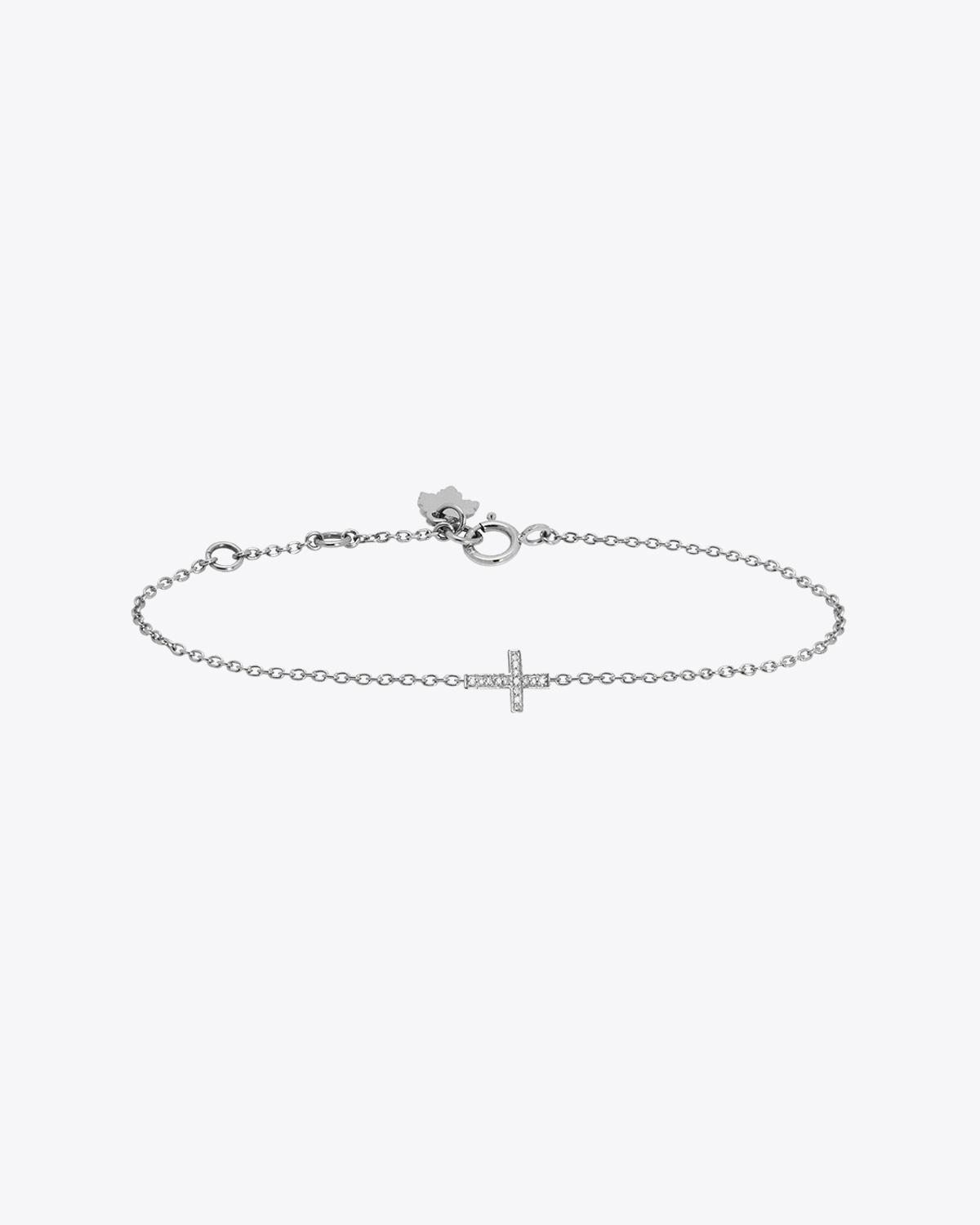 Feidt Bracelet Croix Pavée Les éternels - Or blanc 18k