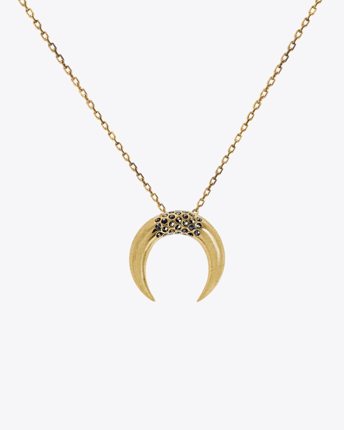 Image du produit Feidt Collier Petite Corne Lune Or Jaune brossé 9k Saphirs Grey