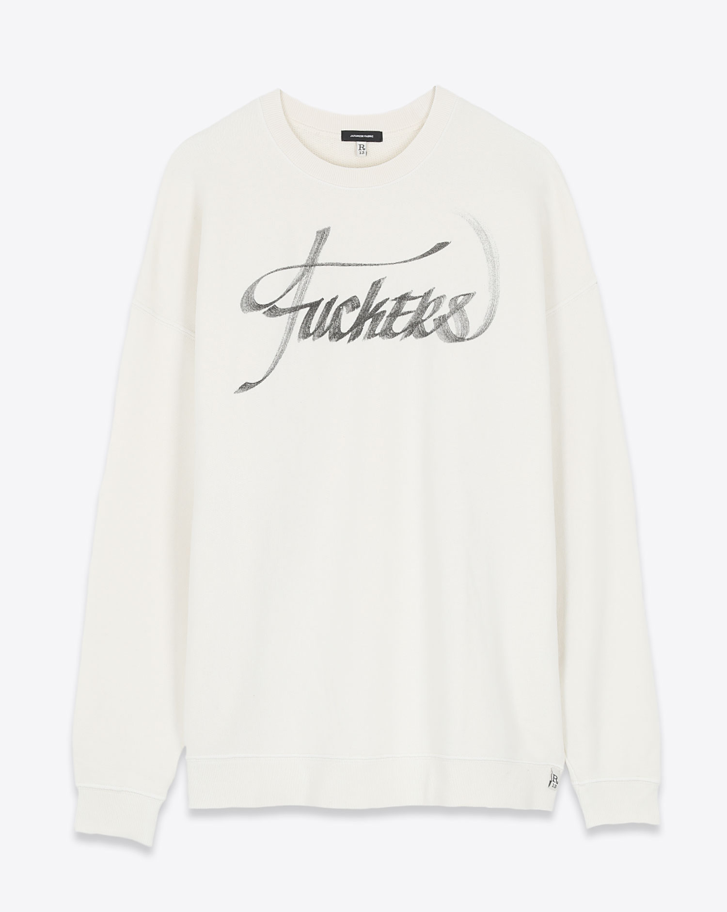 Sweatshirt FKRS Oversized Crewneck R13 Denim écru.
