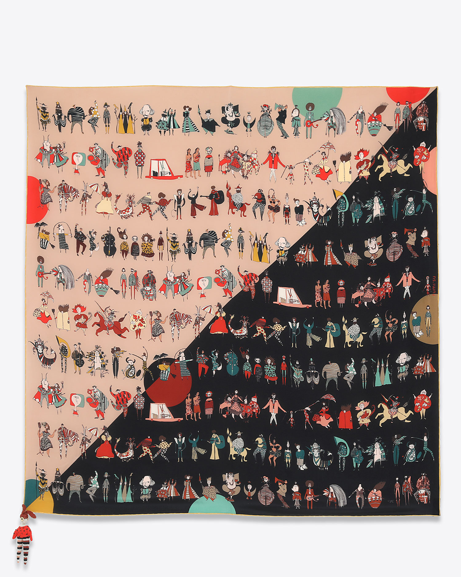 Foulard en soie imprim&eacute;e Rumisu Masquarade 