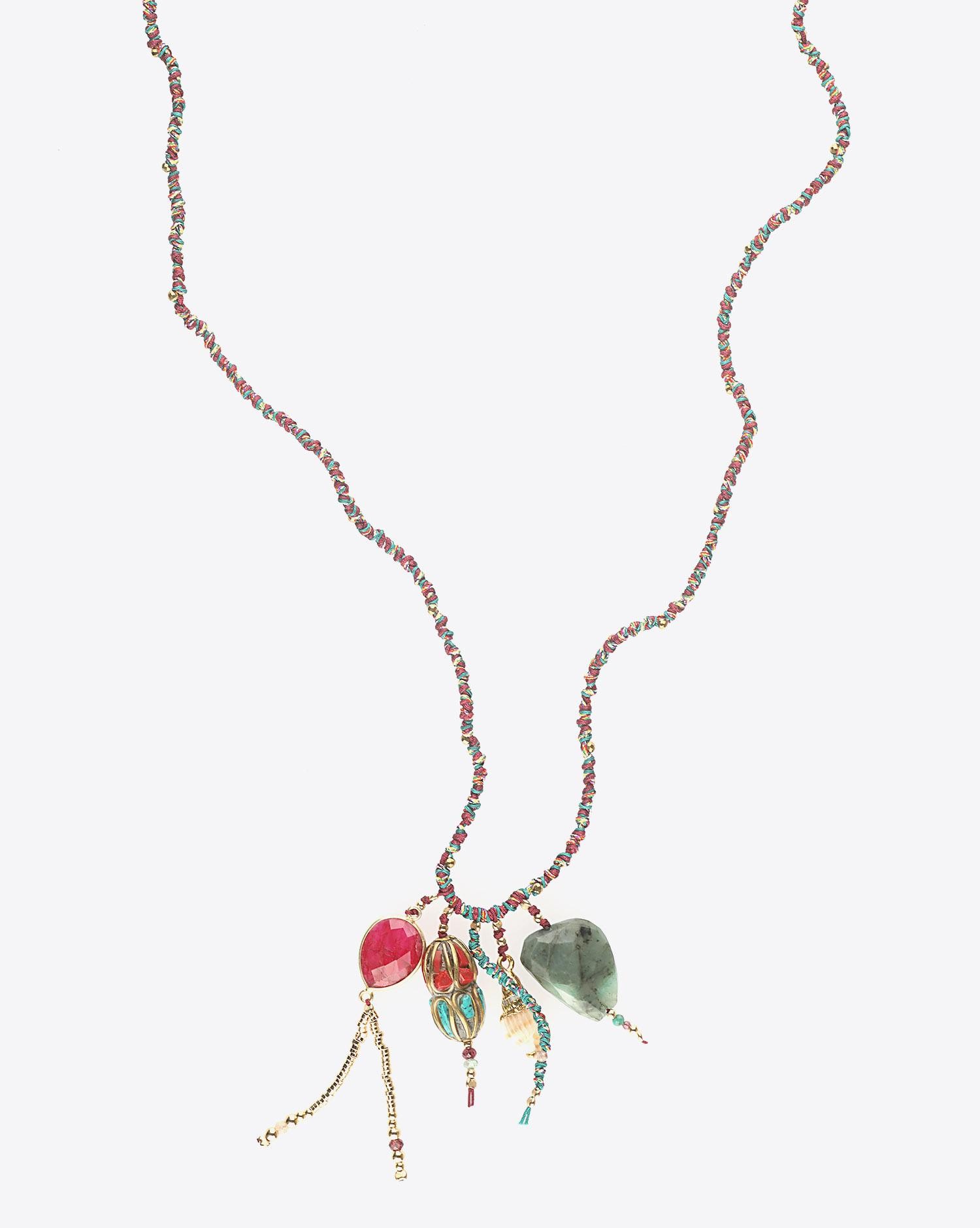 Image du produit Gachon Pothier Collier Formentera - Rose Turquoise    - porté