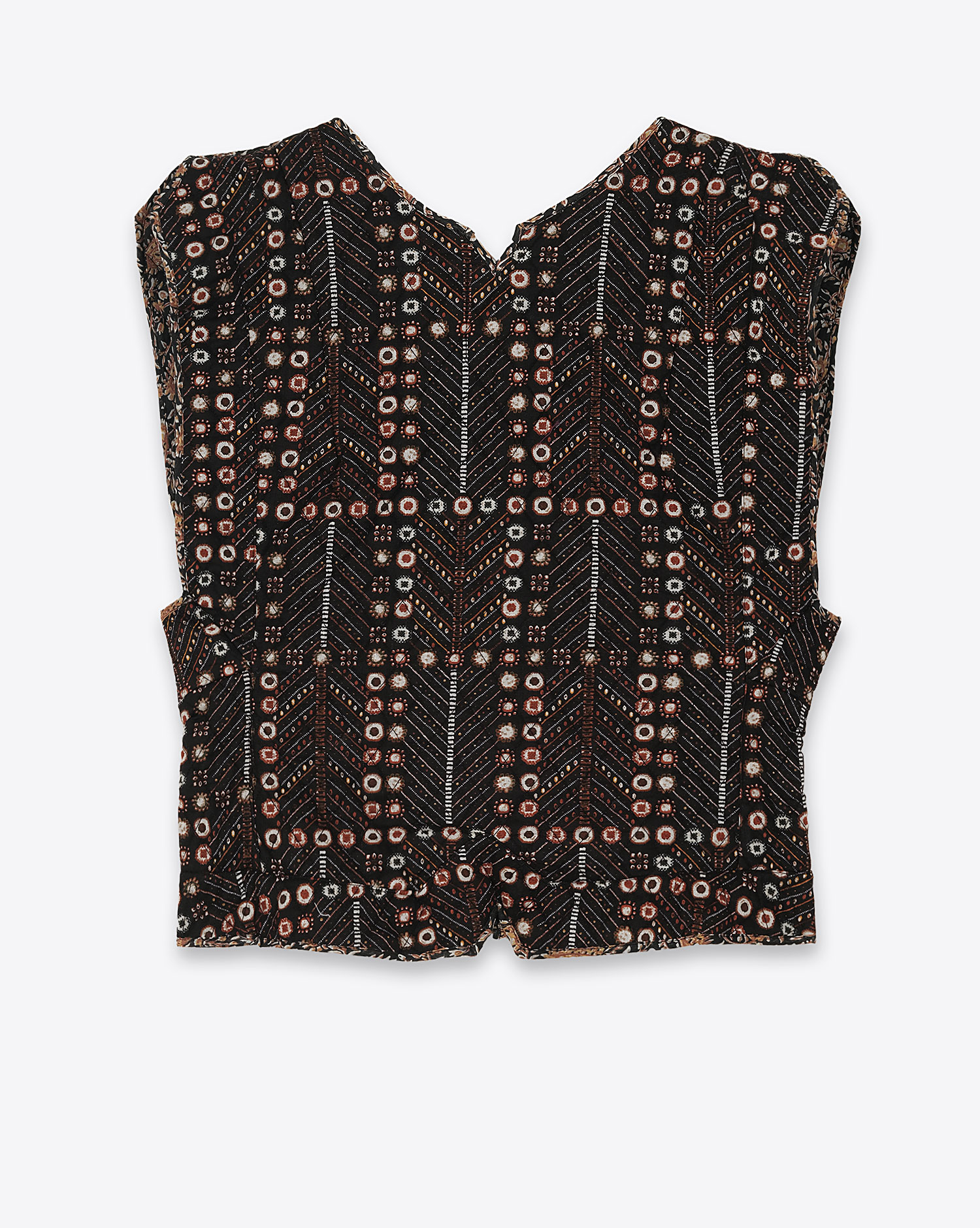 Gilet sans manches Cerza en coton noir. Vue dos. 