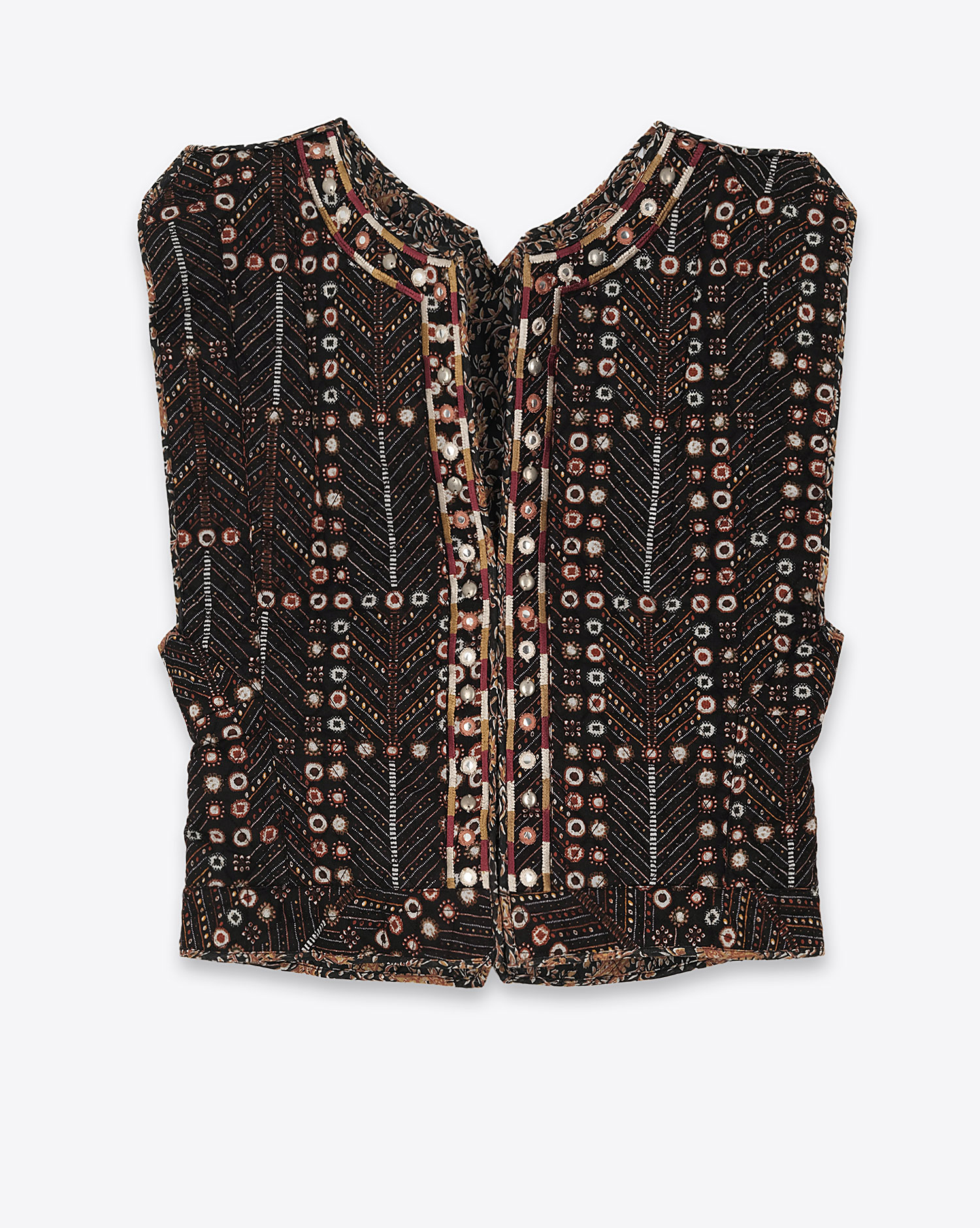 Produit Gilet sans manches Cerza en coton noir. Vue face. 