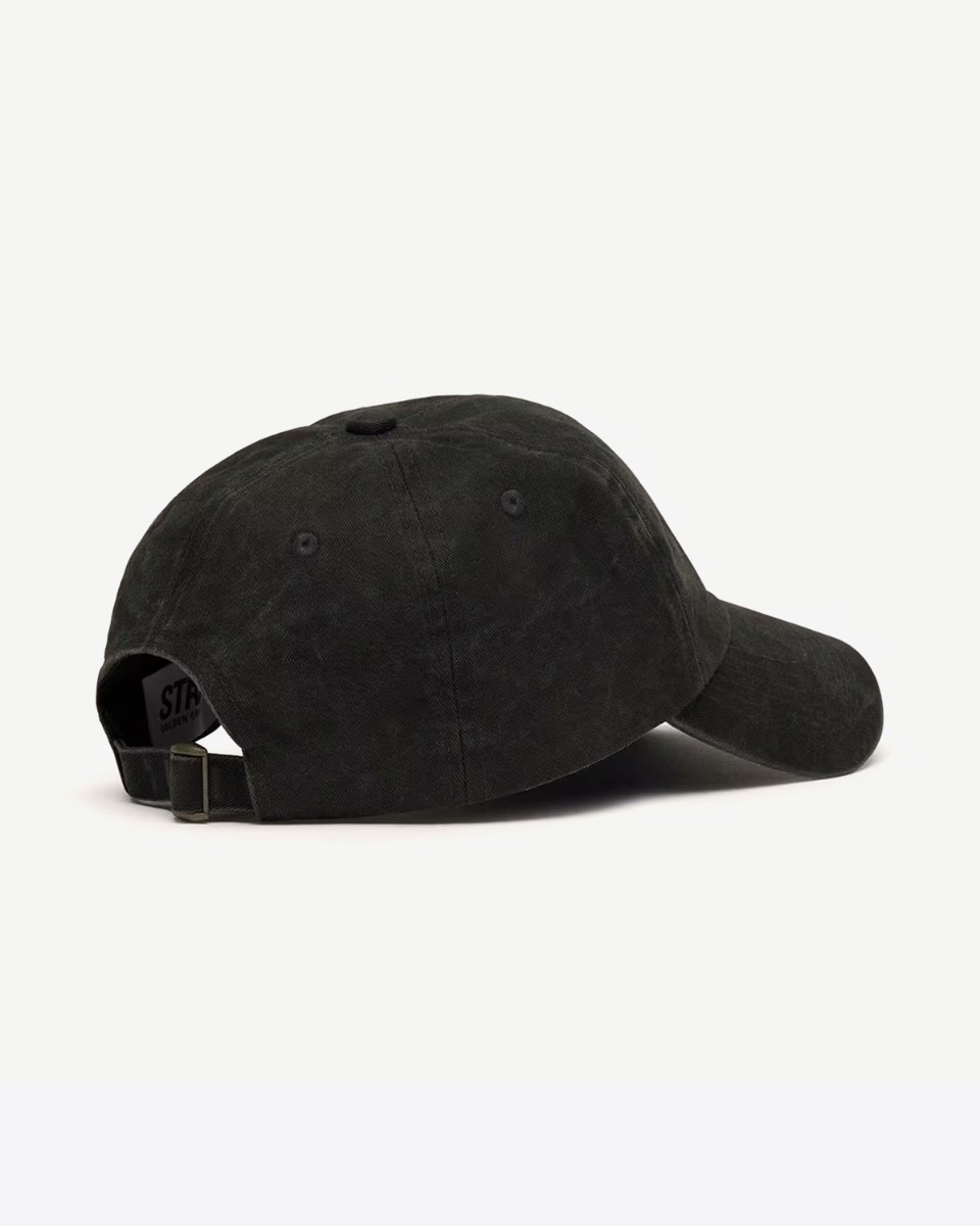 Casquette de baseball Star Golden Goose en toile de coton gris anthracite logo &laquo; STAR &raquo; devant, vue de dos.