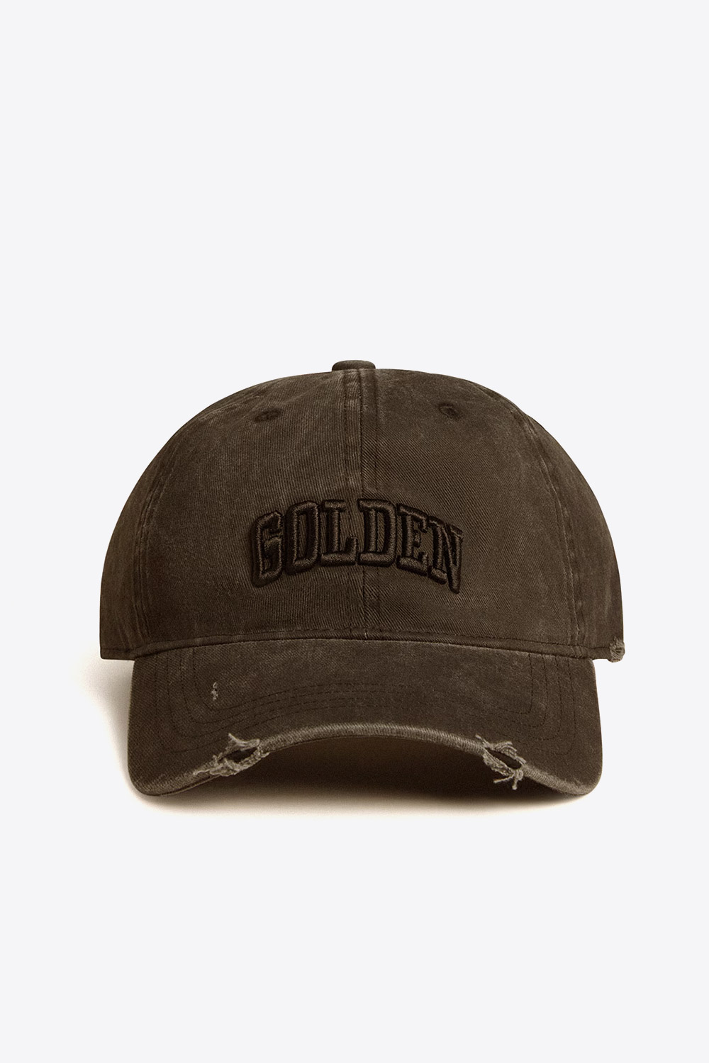 Produit Casquette en toile anthracite logo brodé Golden Baseball Golden Goose. Face.