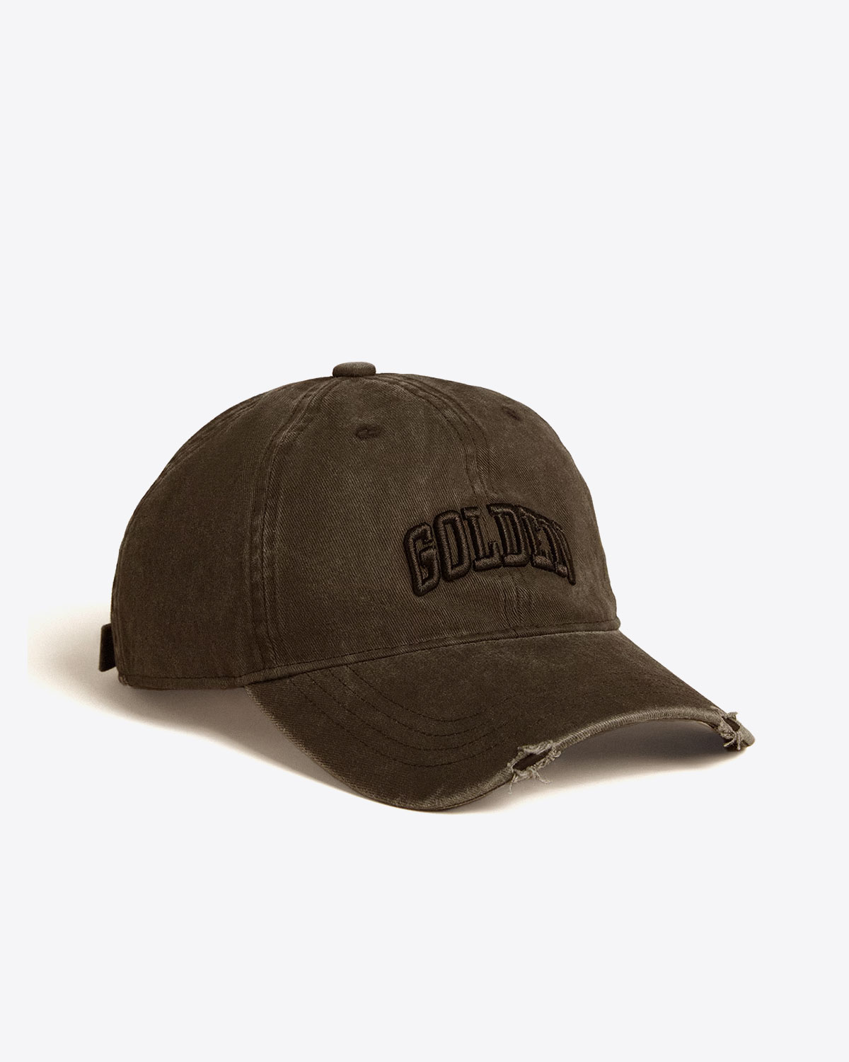 Produit Casquette en toile anthracite logo brodé Golden Baseball Golden Goose. Profil.