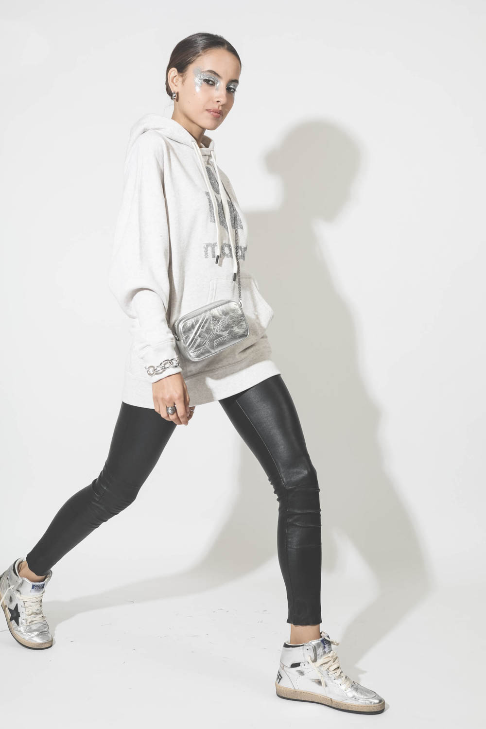 Sac Golden Goose Mini Star Silver