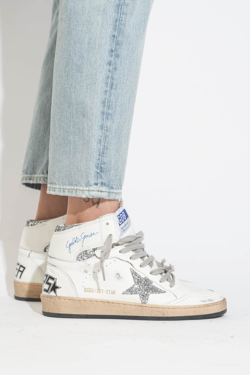 Image du produit Golden Goose Femme Sneakers Sky Star – Blanc Argent 80185 - 5