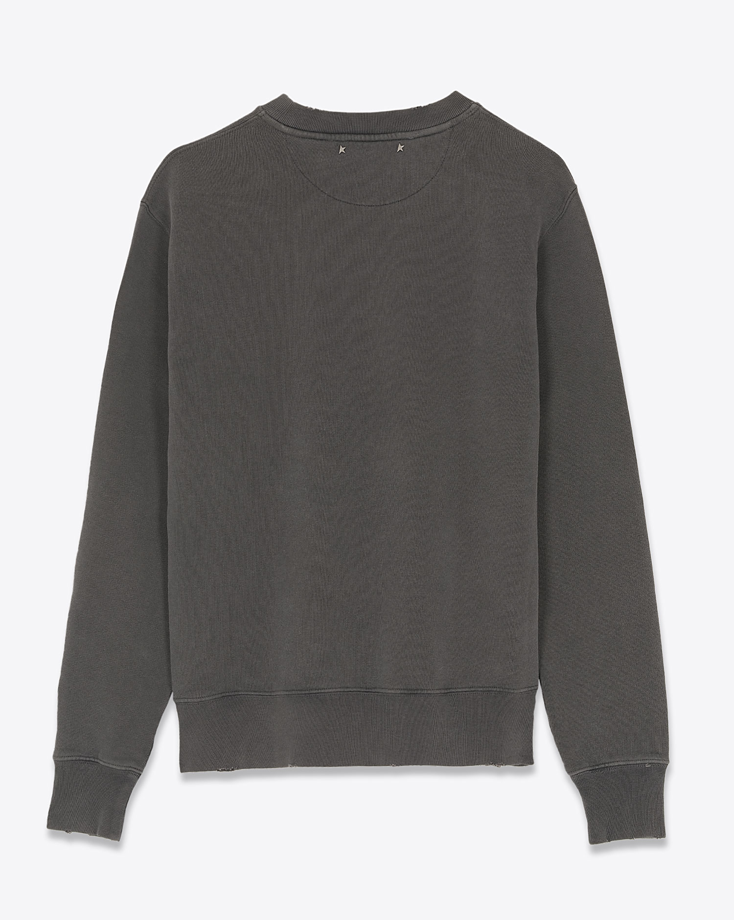 Produit Sweat-shirt classique Logo Golden ton sur ton effet lettres décousues gris anthracite Regular Golden Goose. Dos.