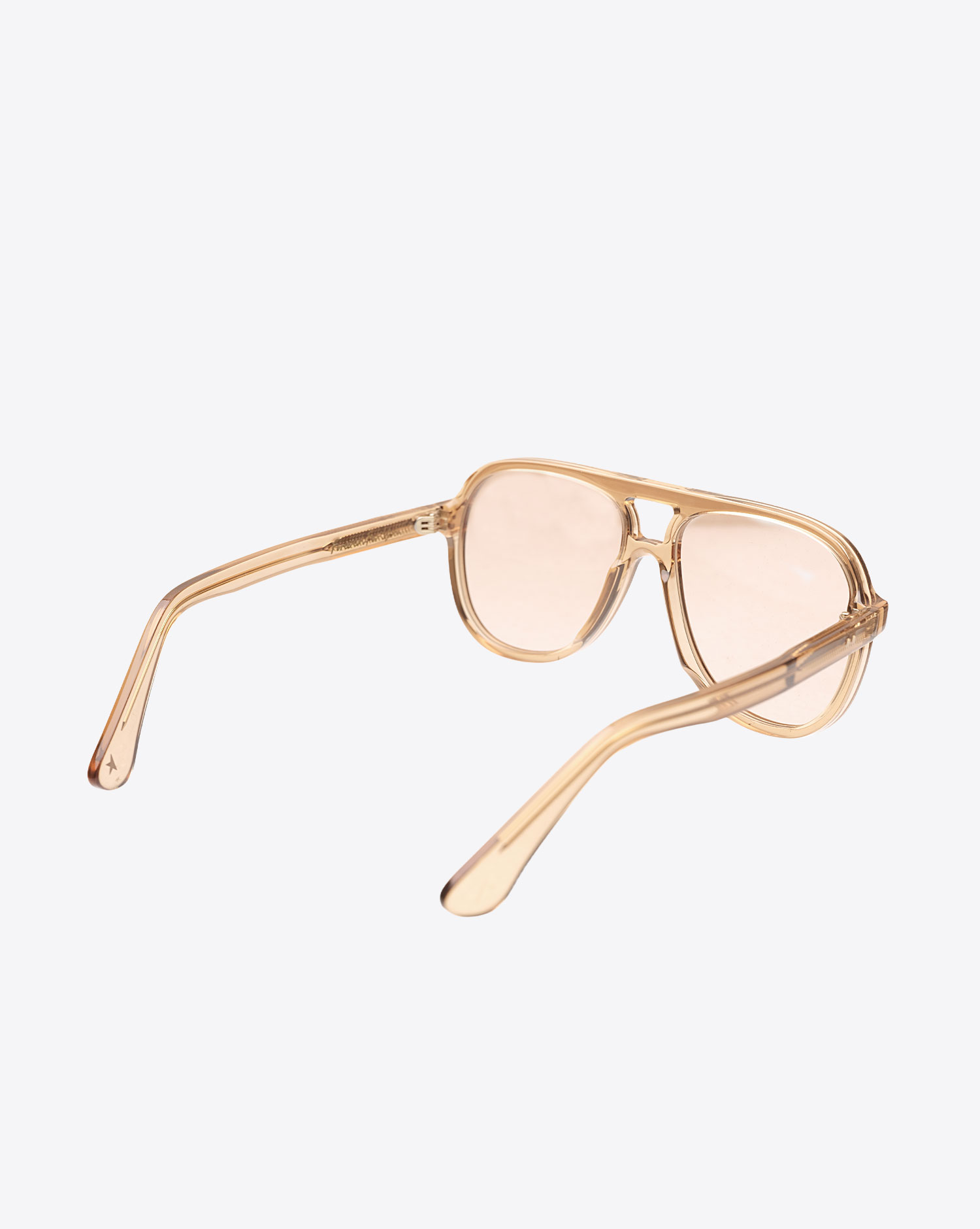 Lunettes de soleil Charlie Golden Goose coloris miel vues de dos.