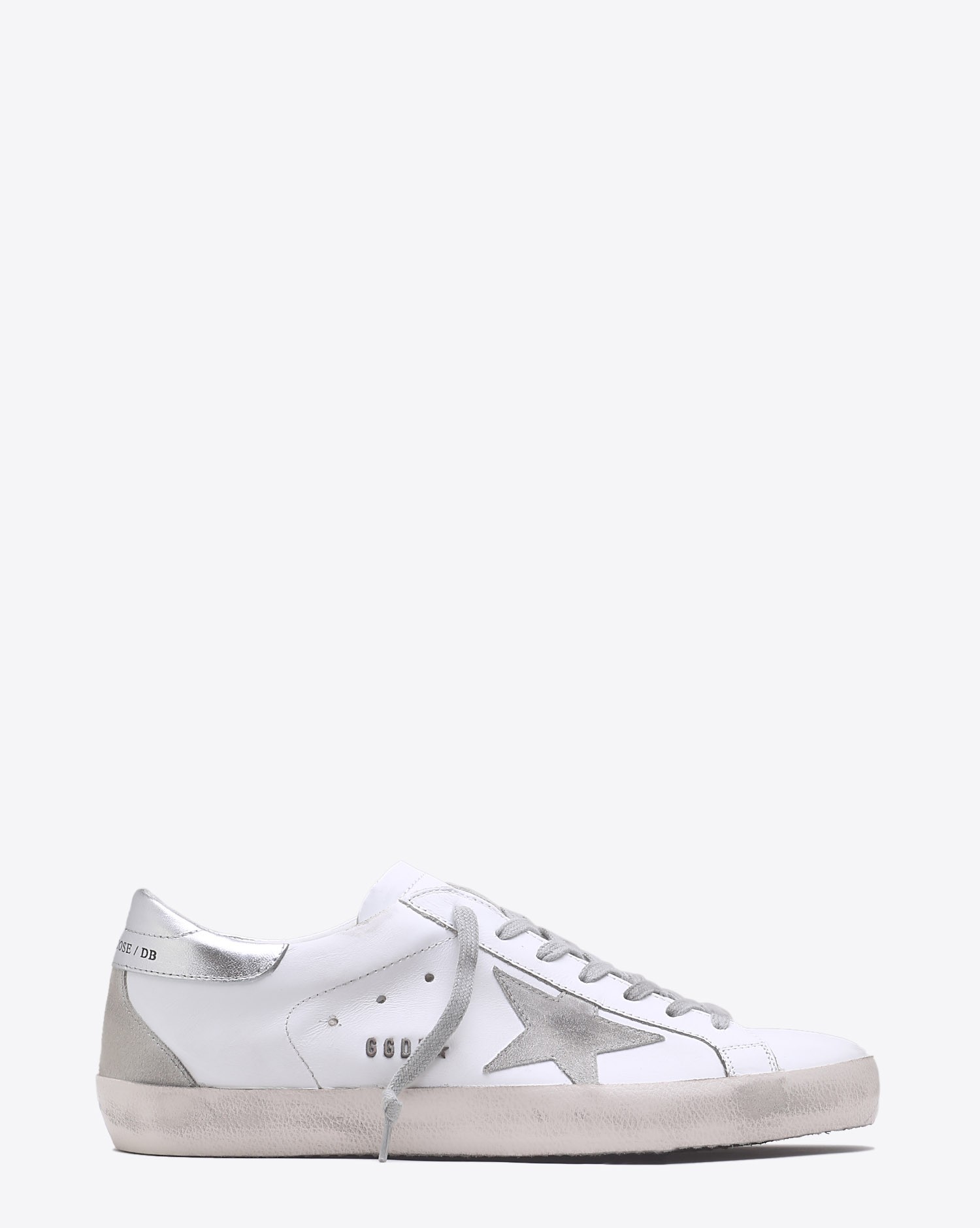 Produit Golden Goose Men Permanent Sneakers Superstar - White Silver Metal Lettering  