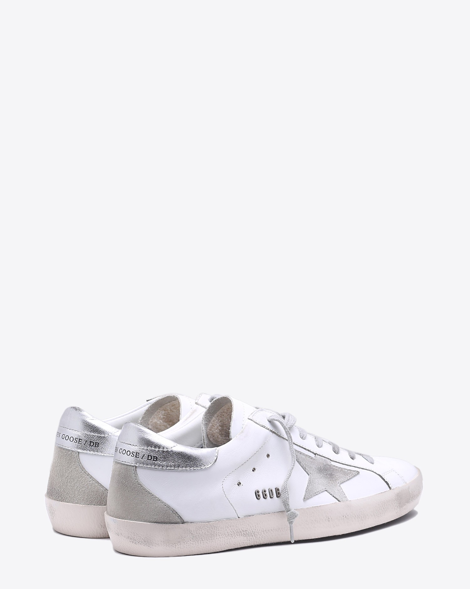 Golden Goose Men Permanent Sneakers Superstar - White Silver Metal Lettering  