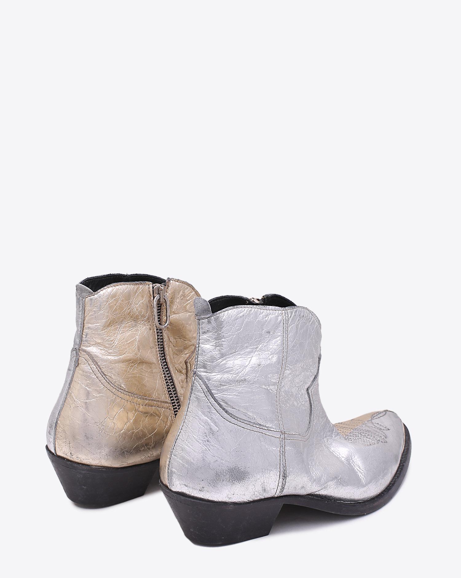 Golden Goose Woman Chaussures Collection Boots Young Gold And Silver   