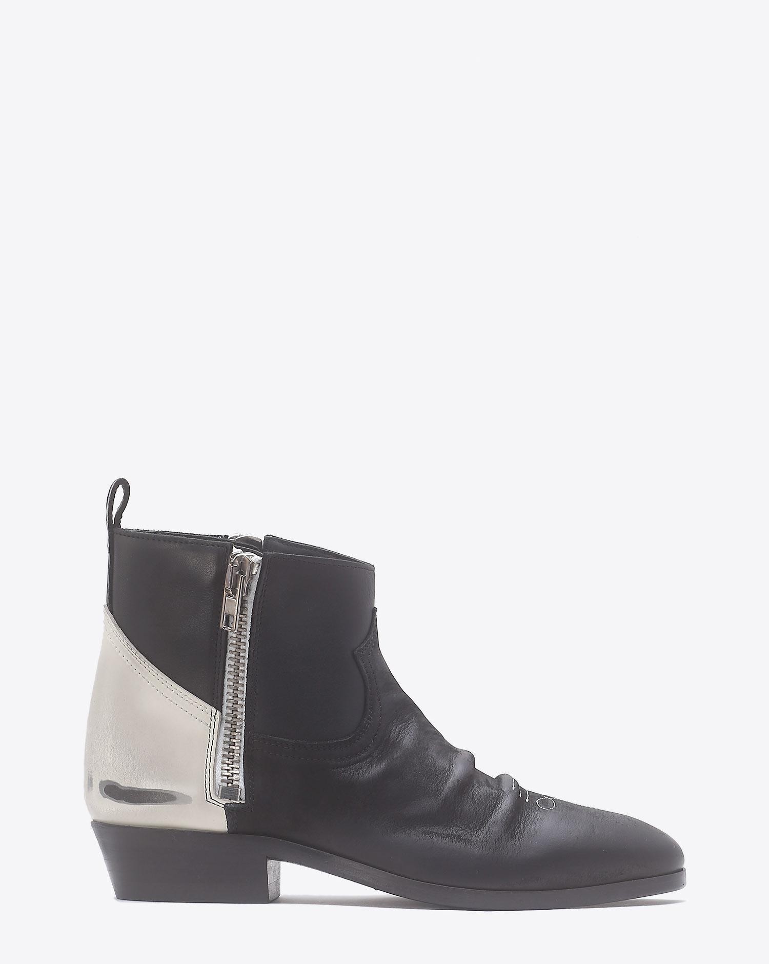 Golden Goose Woman Chaussures Pré-Collection Boots Viand Black And White Leather   