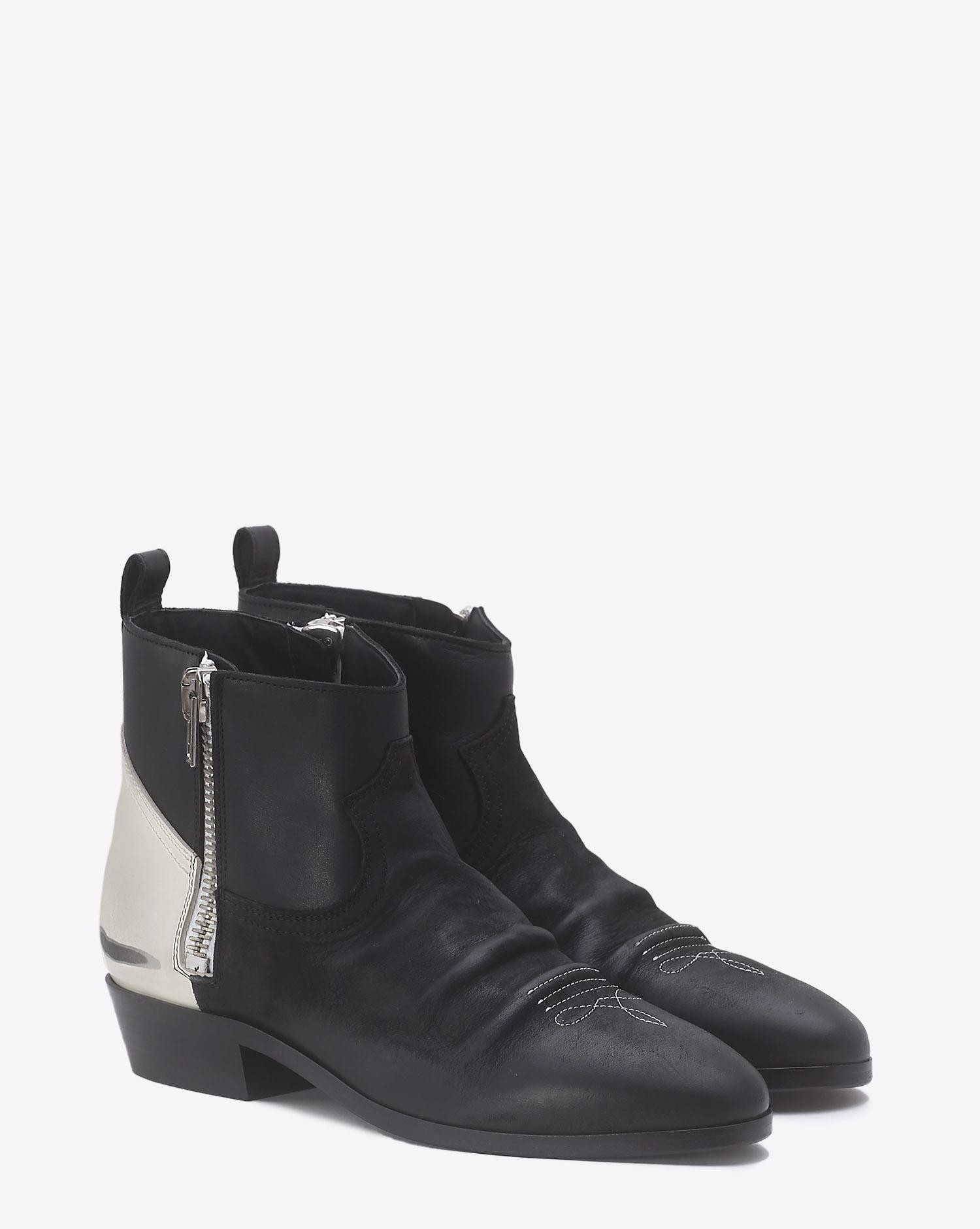 Golden Goose Woman Chaussures Pré-Collection Boots Viand Black And White Leather   