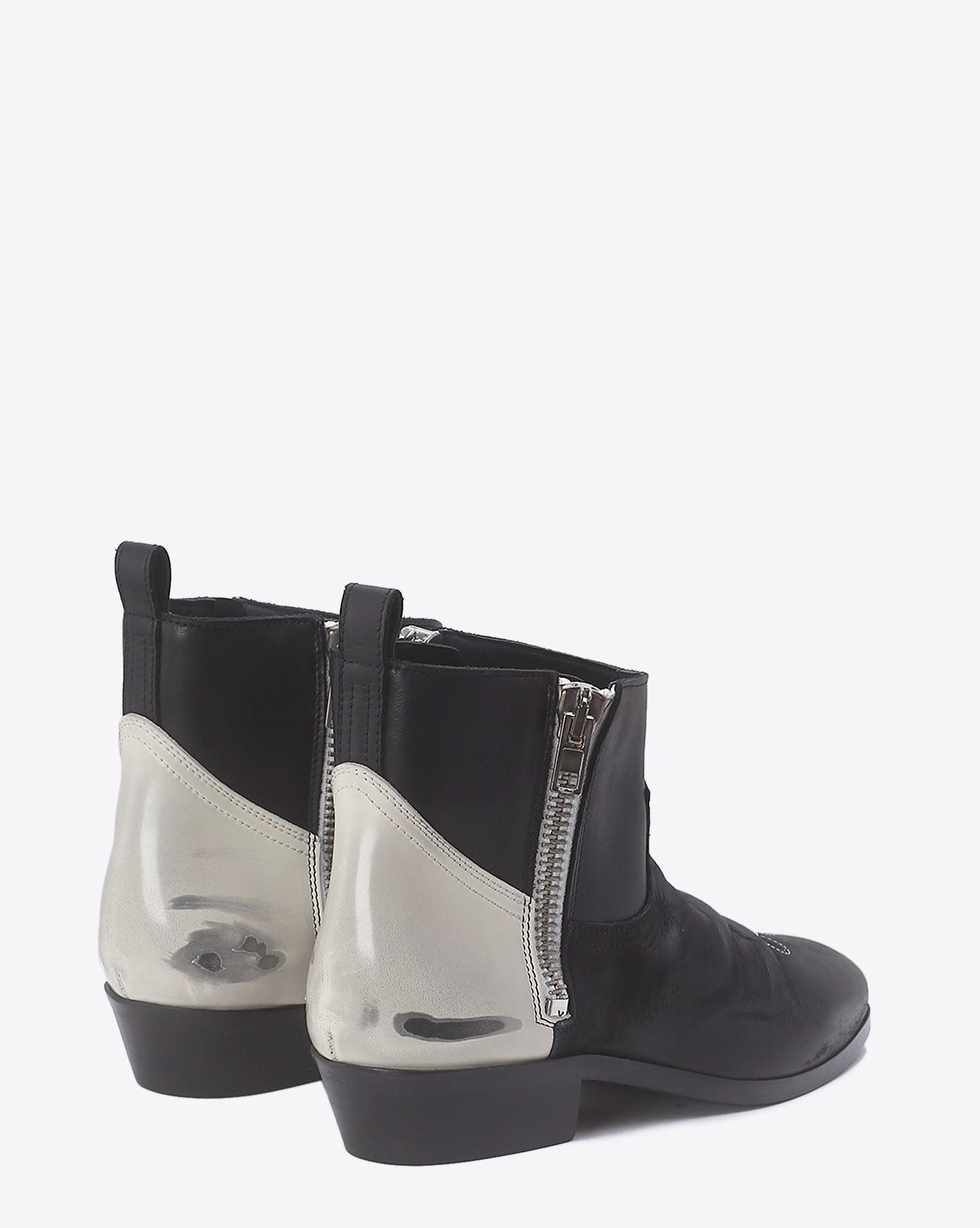 Golden Goose Woman Chaussures Pré-Collection Boots Viand Black And White Leather   