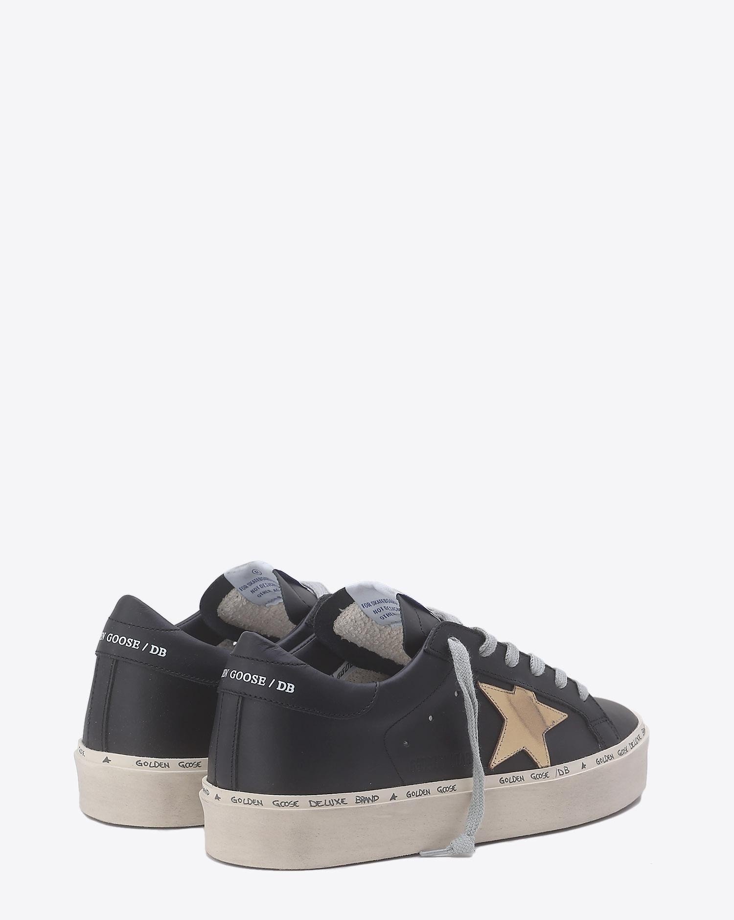 Golden Goose Woman Collection Sneakers Hi Star - Black  Gold Leather Star  