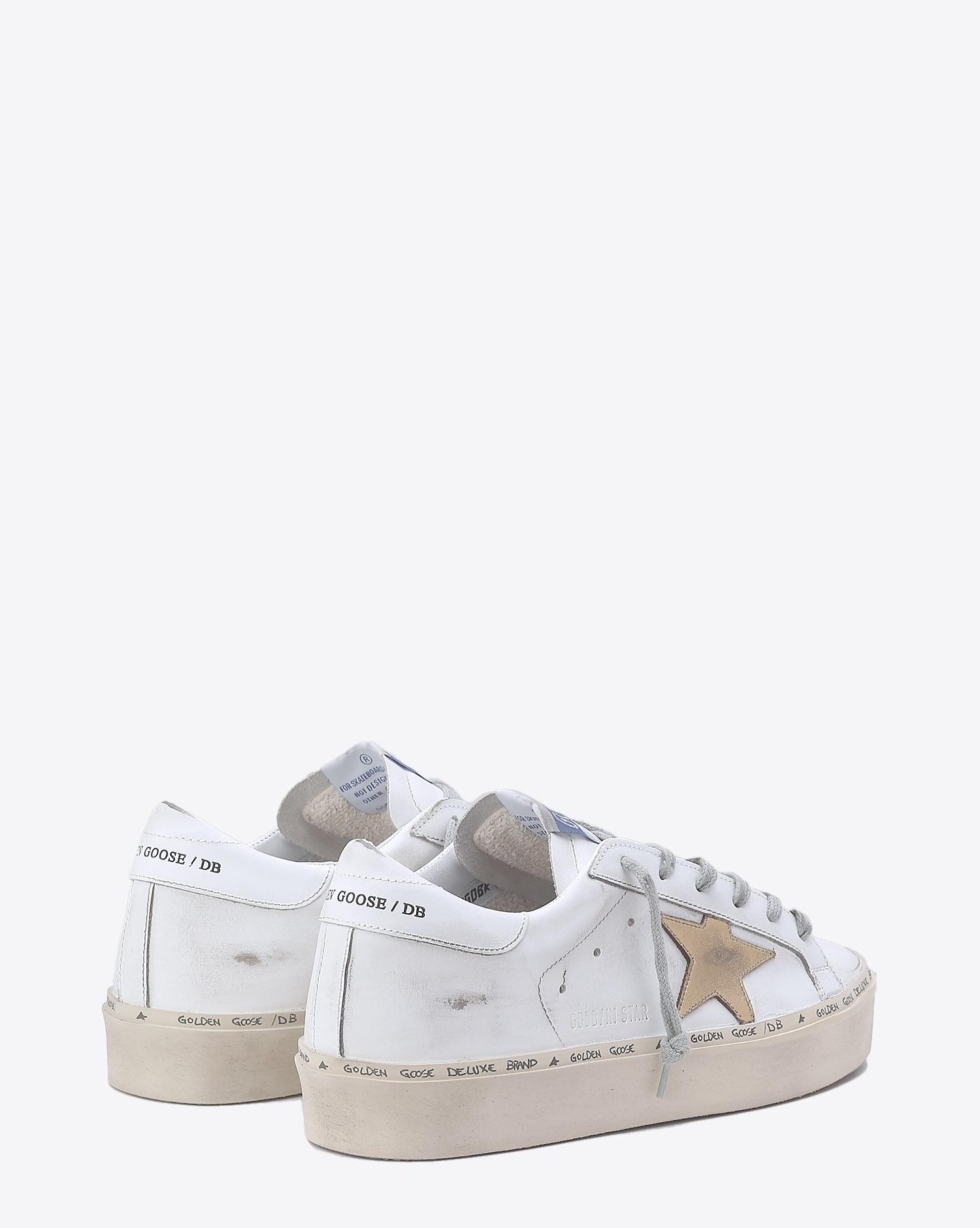 Golden Goose Woman Collection Sneakers Hi Star - White  Gold Leather Star  