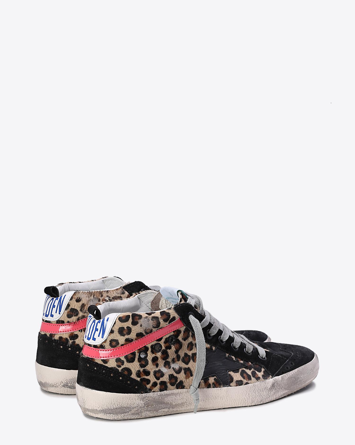 Golden Goose Woman Collection Sneakers Mid Star Horsy Leather - Black star  