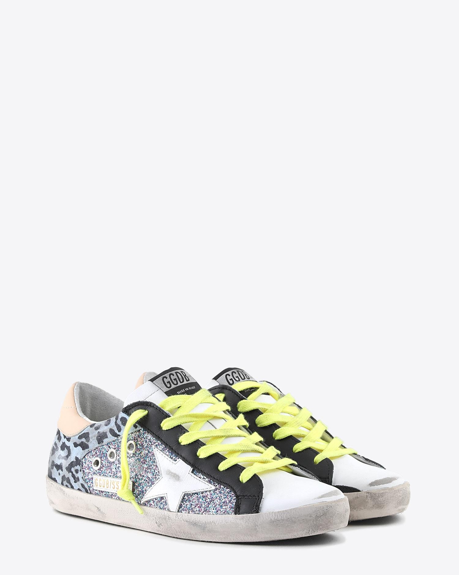 Golden Goose Woman Collection Sneakers Superstar Glitter Leo White Star pour Femme