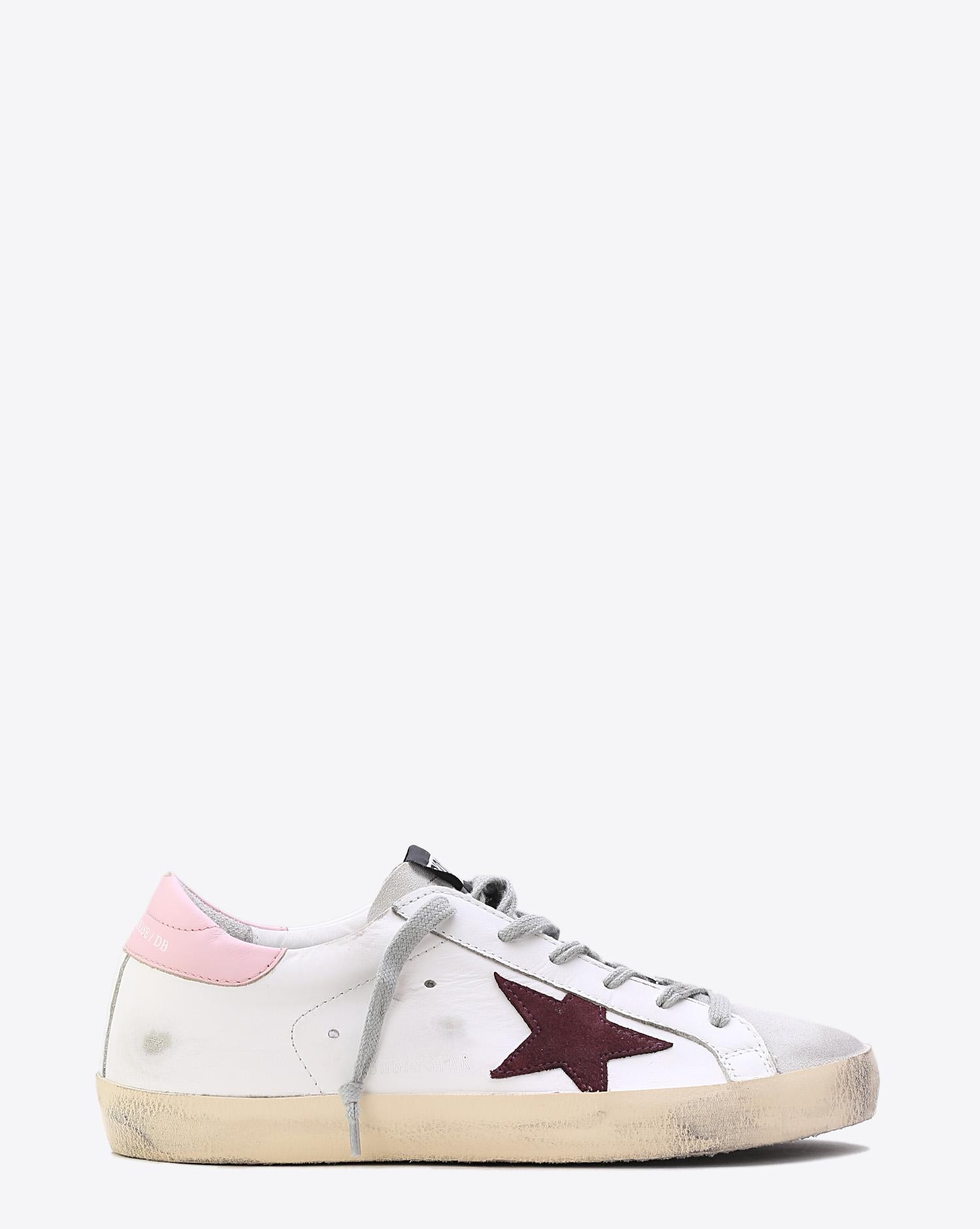 Golden Goose Woman Collection Sneakers Superstar White Pink Bordeaux Star   