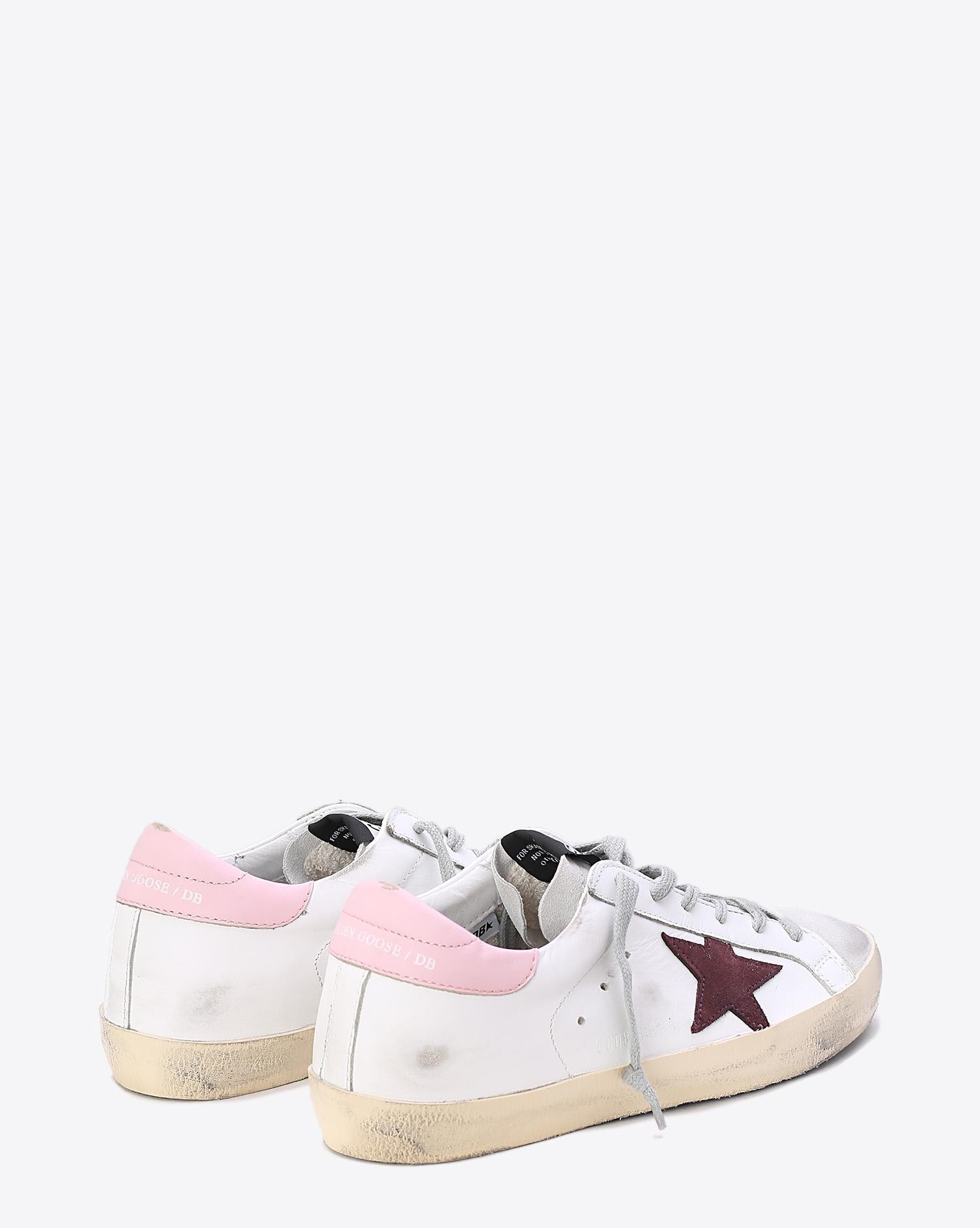 Golden Goose Woman Collection Sneakers Superstar White Pink Bordeaux Star   