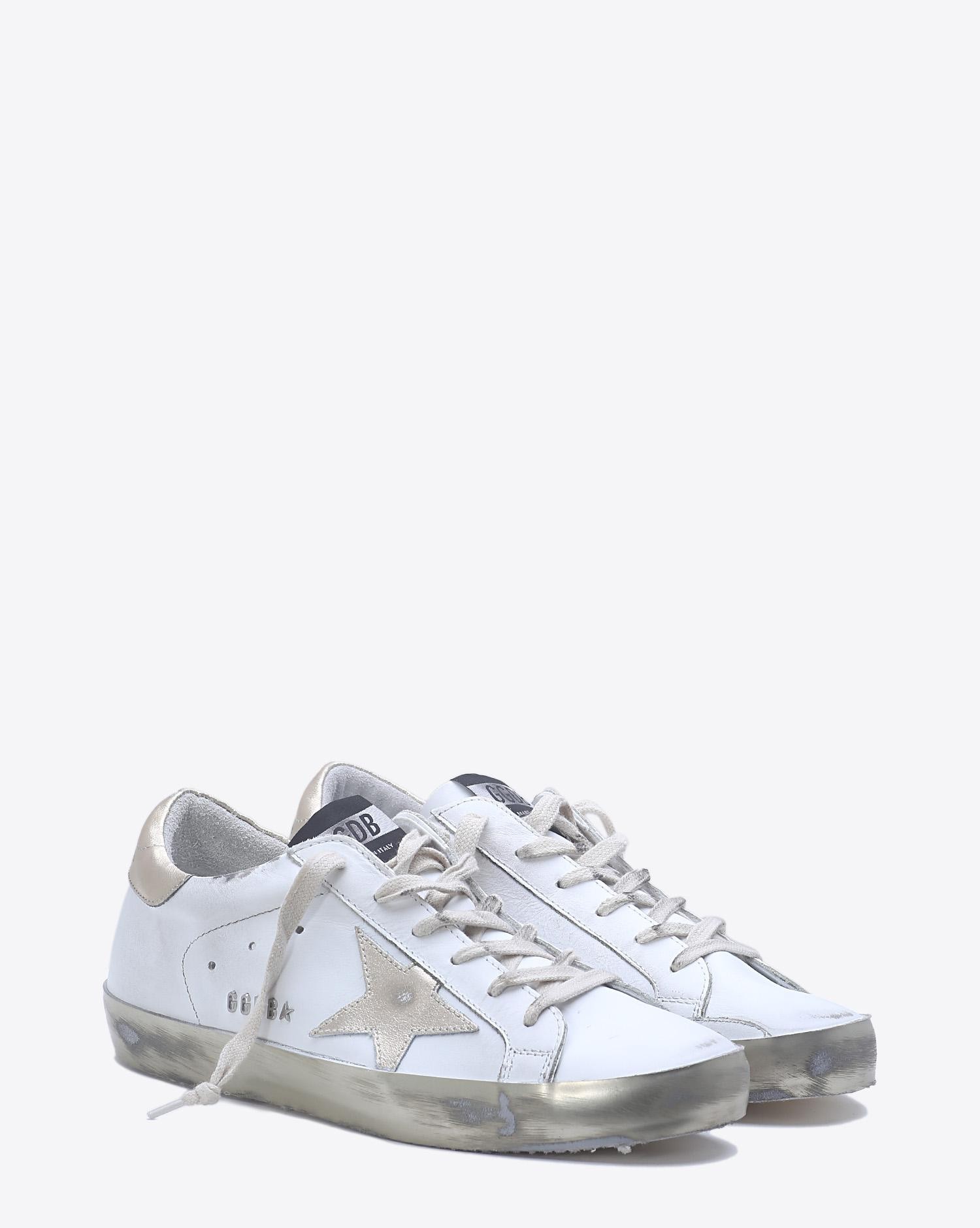 Golden Goose Woman Permanent Sneakers Superstar - White - Gold Star Sparkle  