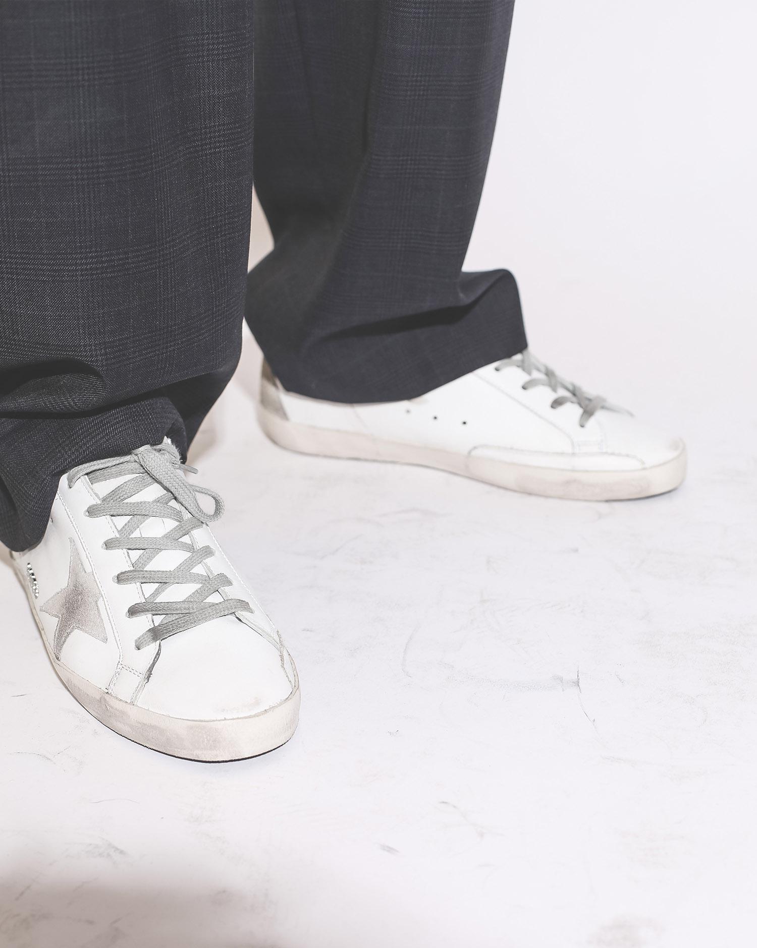 Golden Goose Woman Permanent Sneakers Superstar - White Silver Metal Lettering 