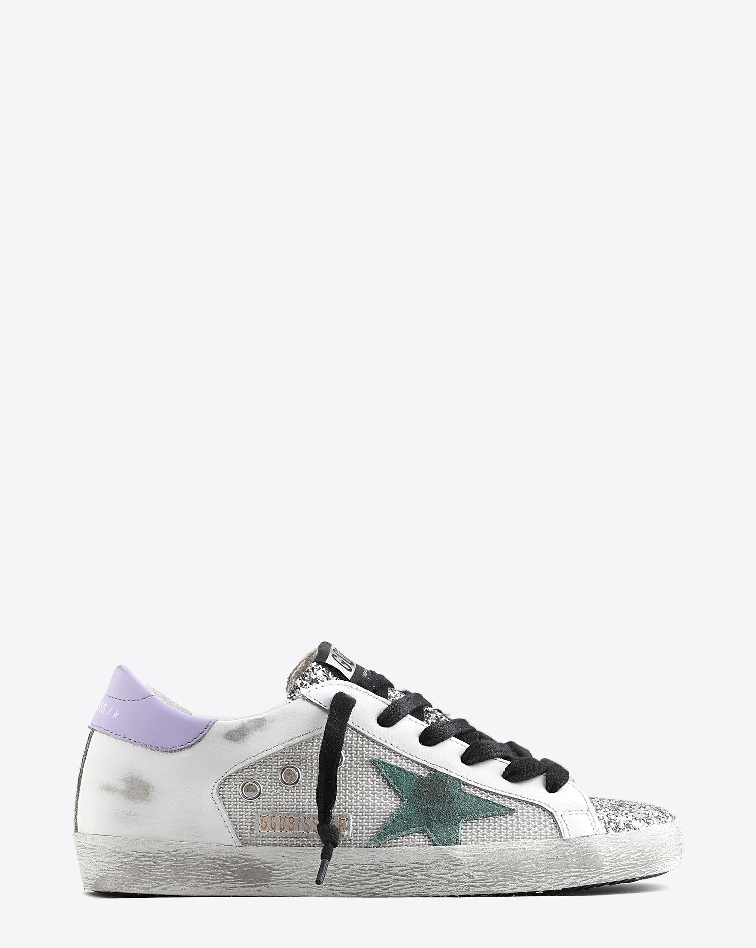 Image du produit Golden Goose Femme Sneakers Superstar bi-matière étoile suédé verte