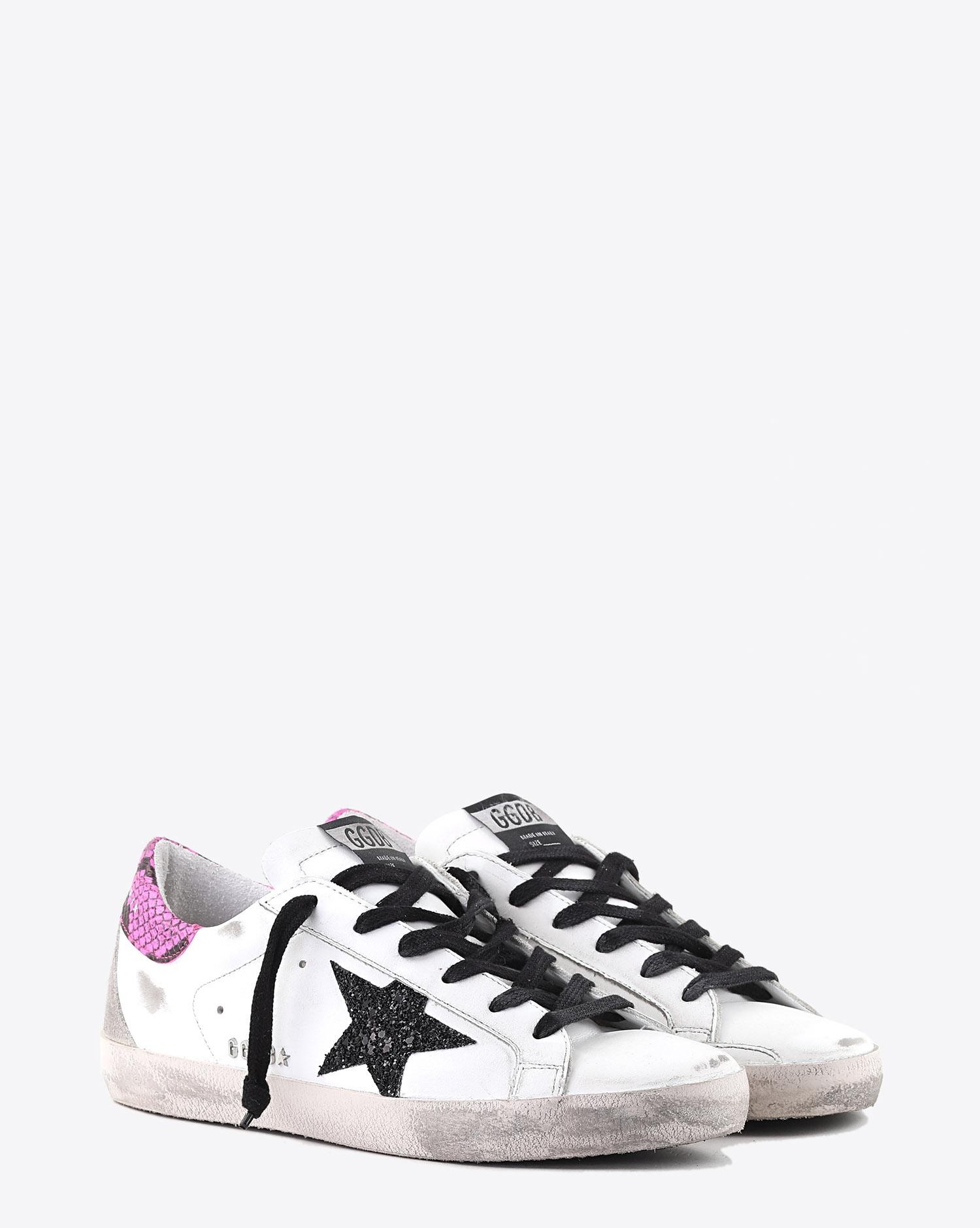 Image du produit Golden Goose Femme Sneakers Superstar - White Leather - Fuxia Python - Glitter Star - 2