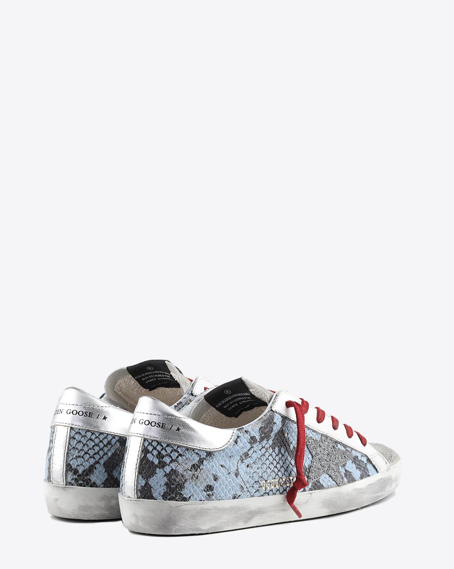 Image du produit Golden Goose Femme Sneakers Superstar - Light Blue Python - Silver Glitter - 3