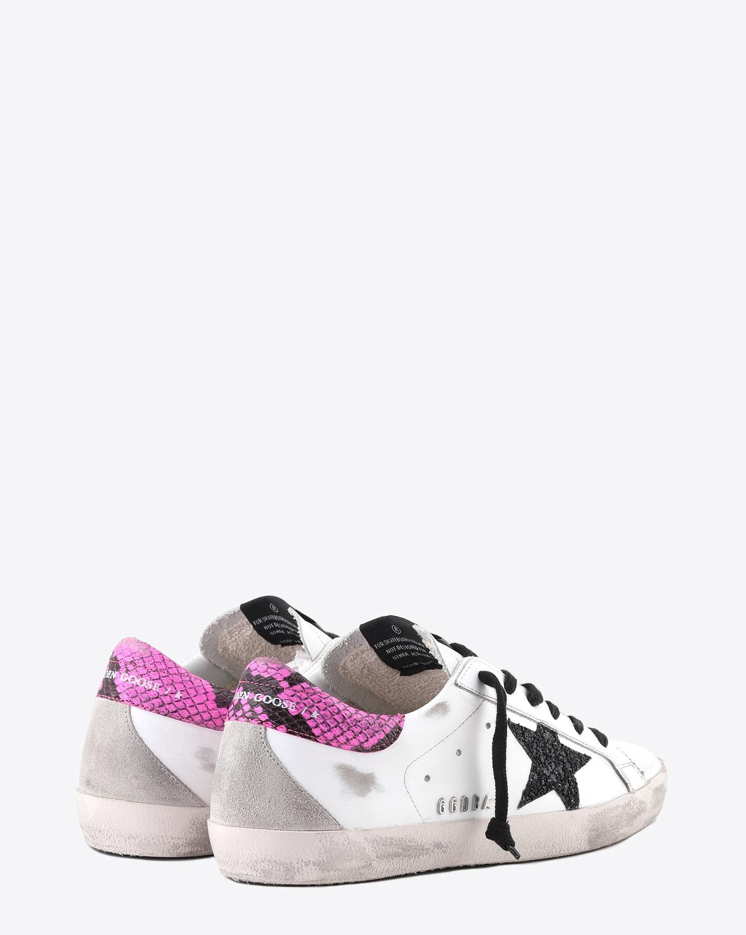 Image du produit Golden Goose Femme Sneakers Superstar - White Leather - Fuxia Python - Glitter Star - 3