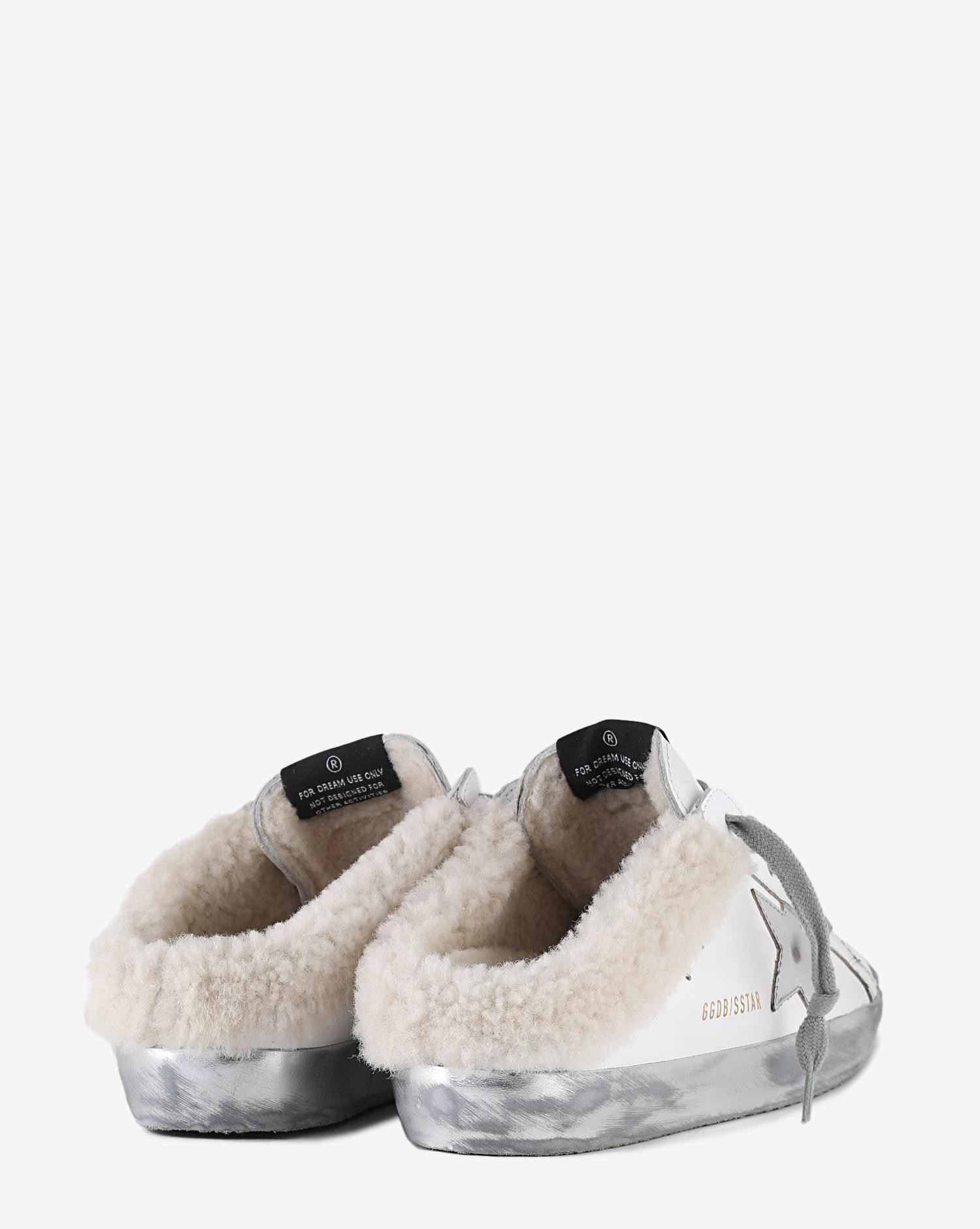 Image du produit Golden Goose Woman Pré Collection Superstar Sabot Shearling - White - Silver - Beige 10224  - 3