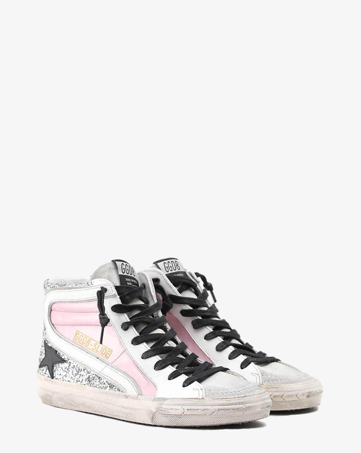 Golden Goose Femme Slide Salmon Pink Silver Black 80241