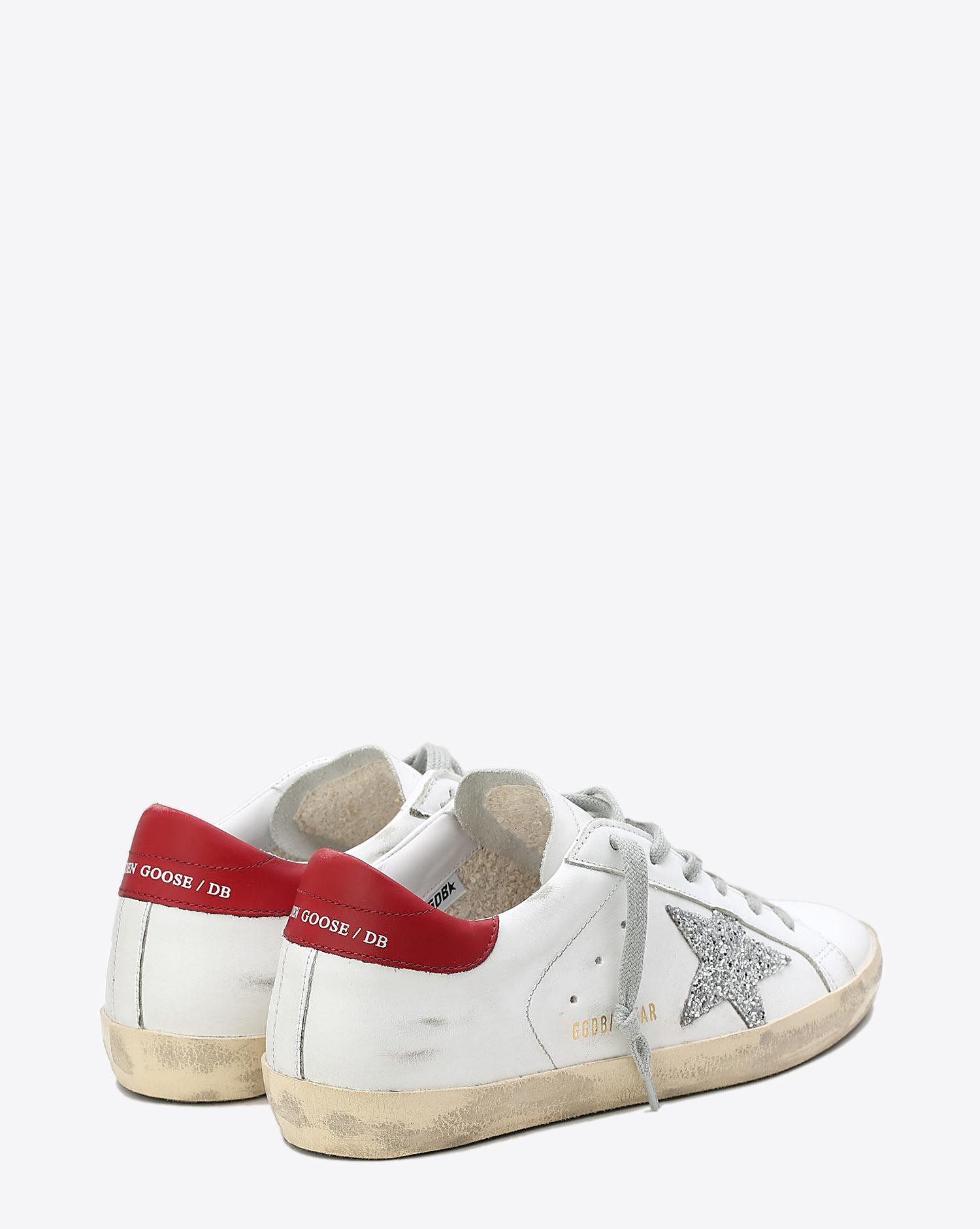 Golden Goose Woman Pré-Collection Sneakers Superstar WhiteRed - Silver Glitter   