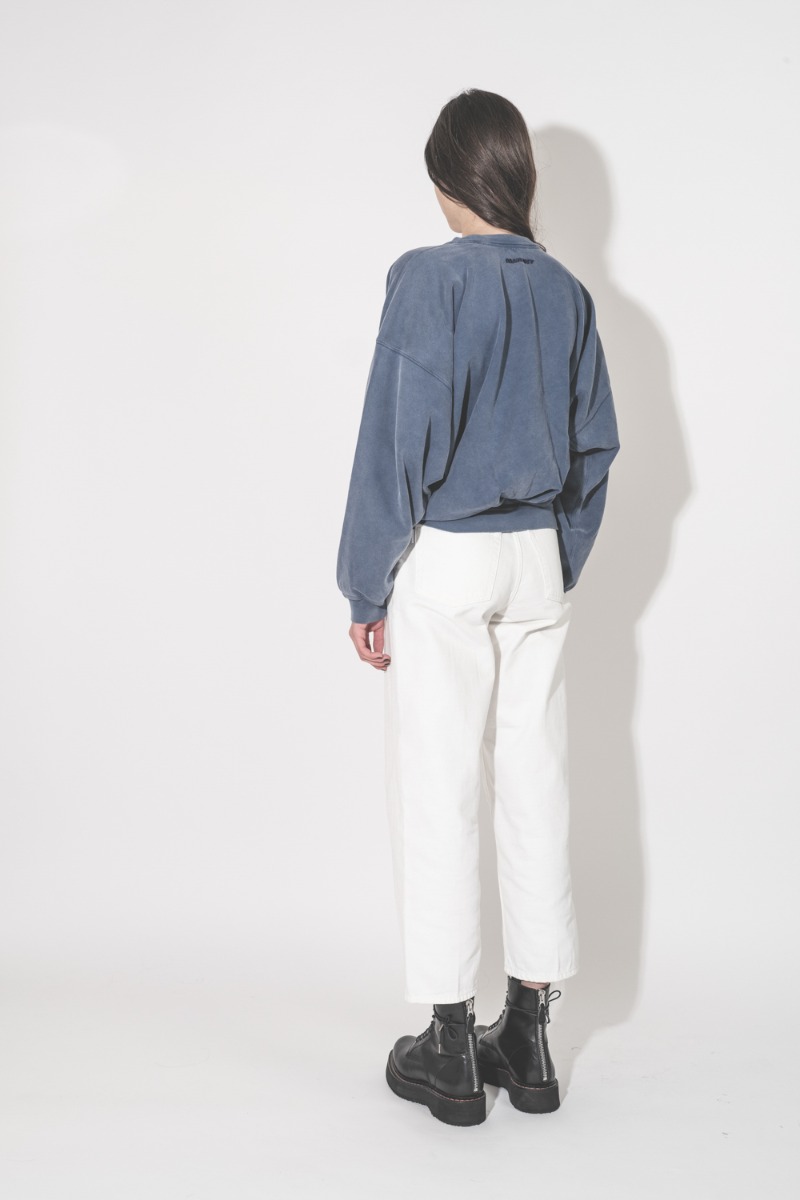 Jean Betty Bull Haikure en coton blanc Off White, port&eacute; de dos.