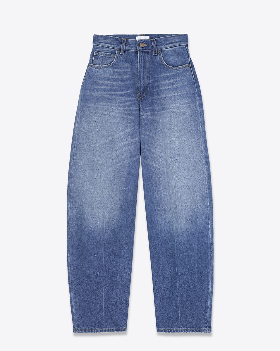 Jean ballon Bibi Haikure en denim bleu d&eacute;lavage Real Blue. Vue de face.