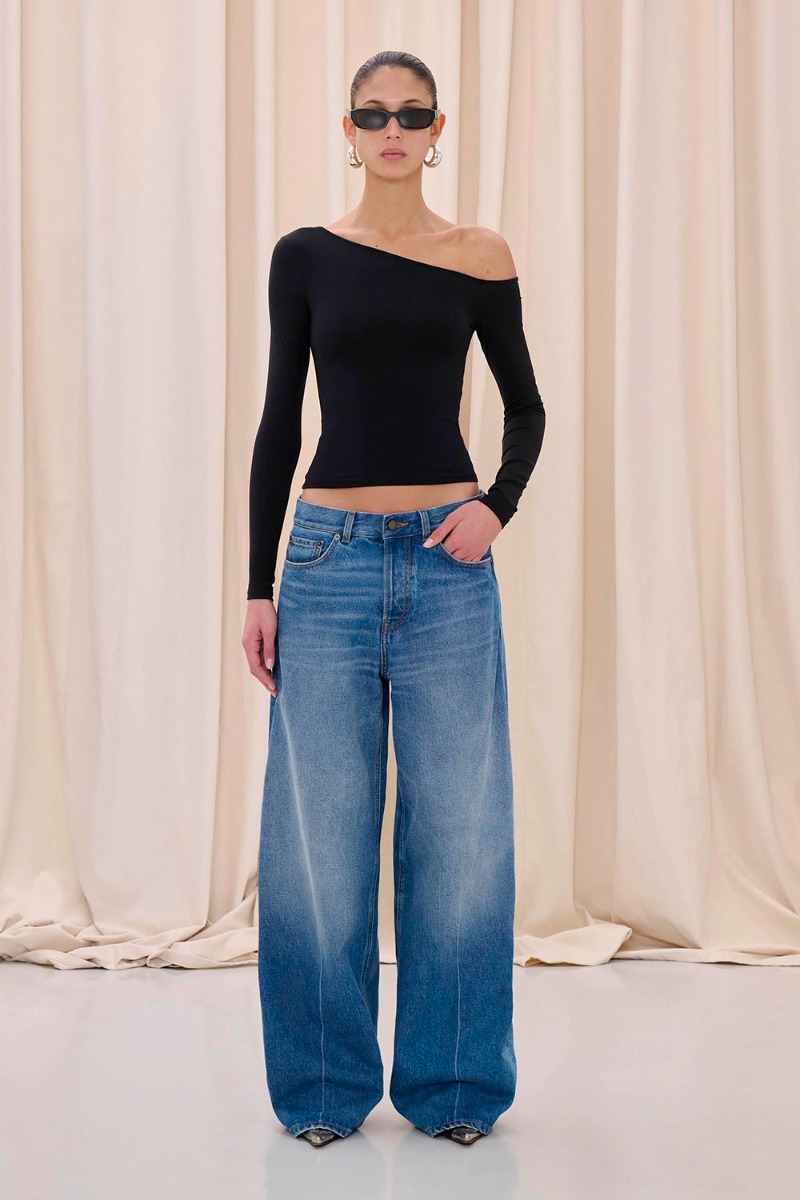 Jean Bethany Haikure en denim bleu d&eacute;lavage Real Blue, port&eacute; de face.